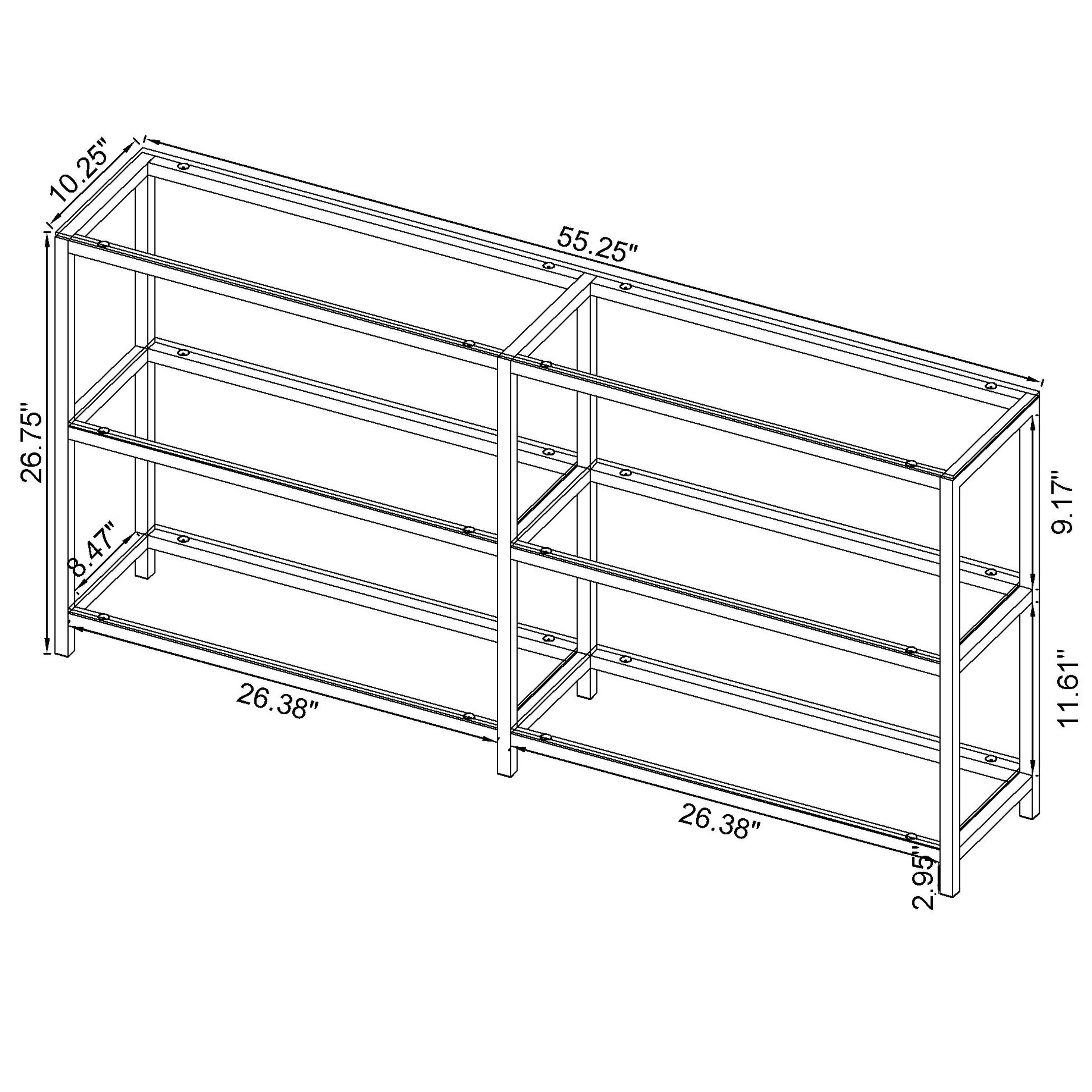 Kate 55-inch 4-shelf Console Bookcases Black Nickel — view 5