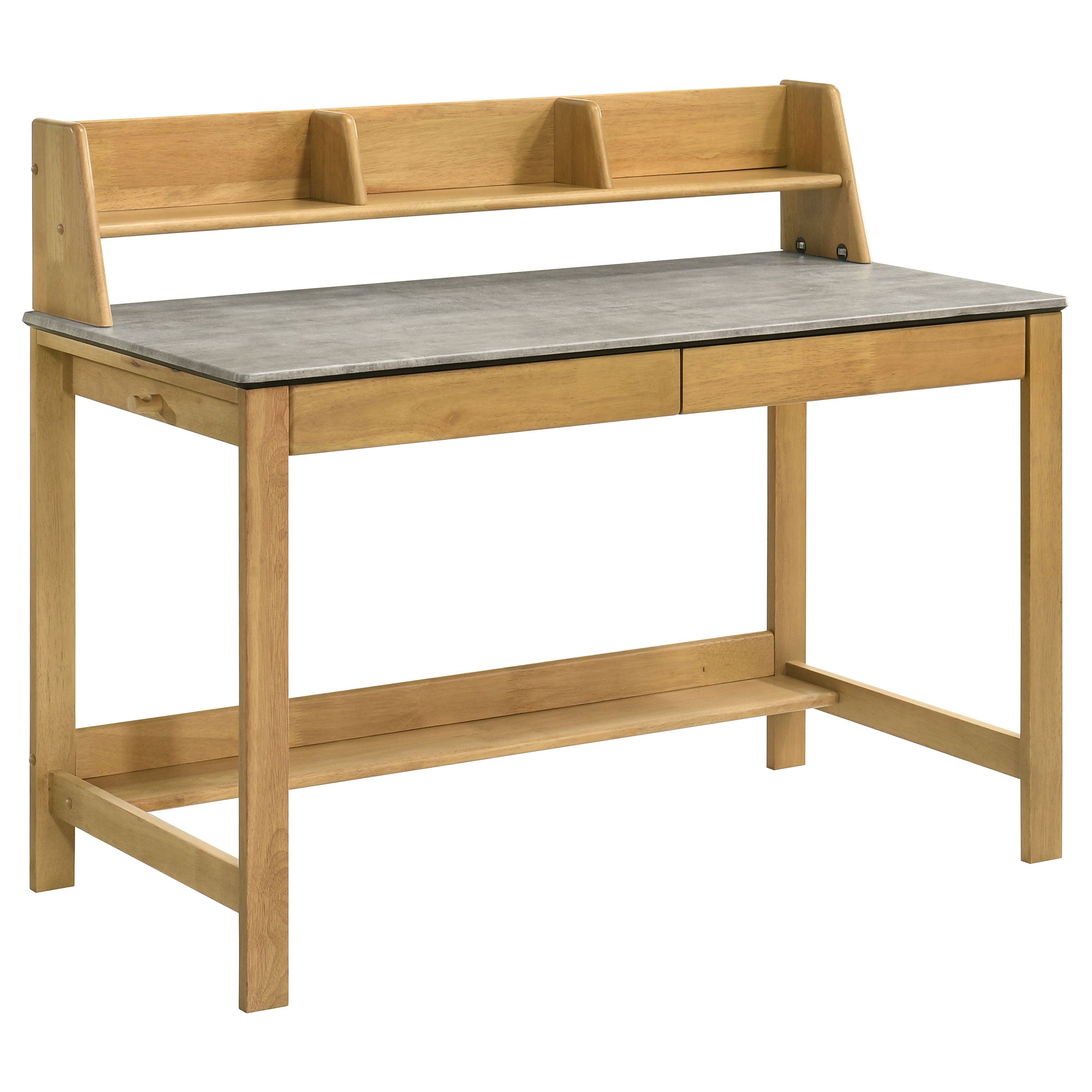Besler 47-inch SmartTop Writing Desk with Shelf Cement and Natural — view 1