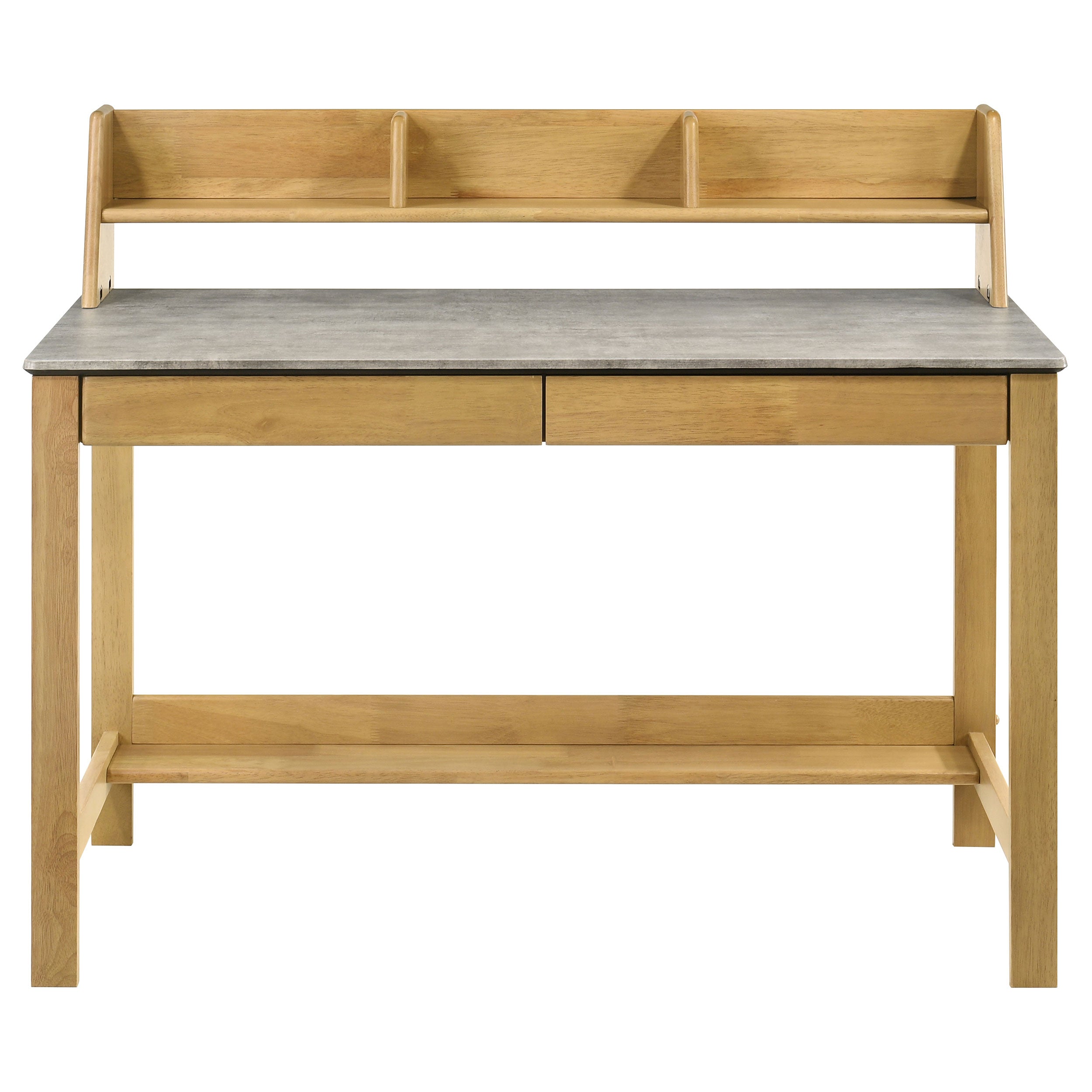 Besler 47-inch SmartTop Writing Desk with Shelf Cement and Natural — view 4