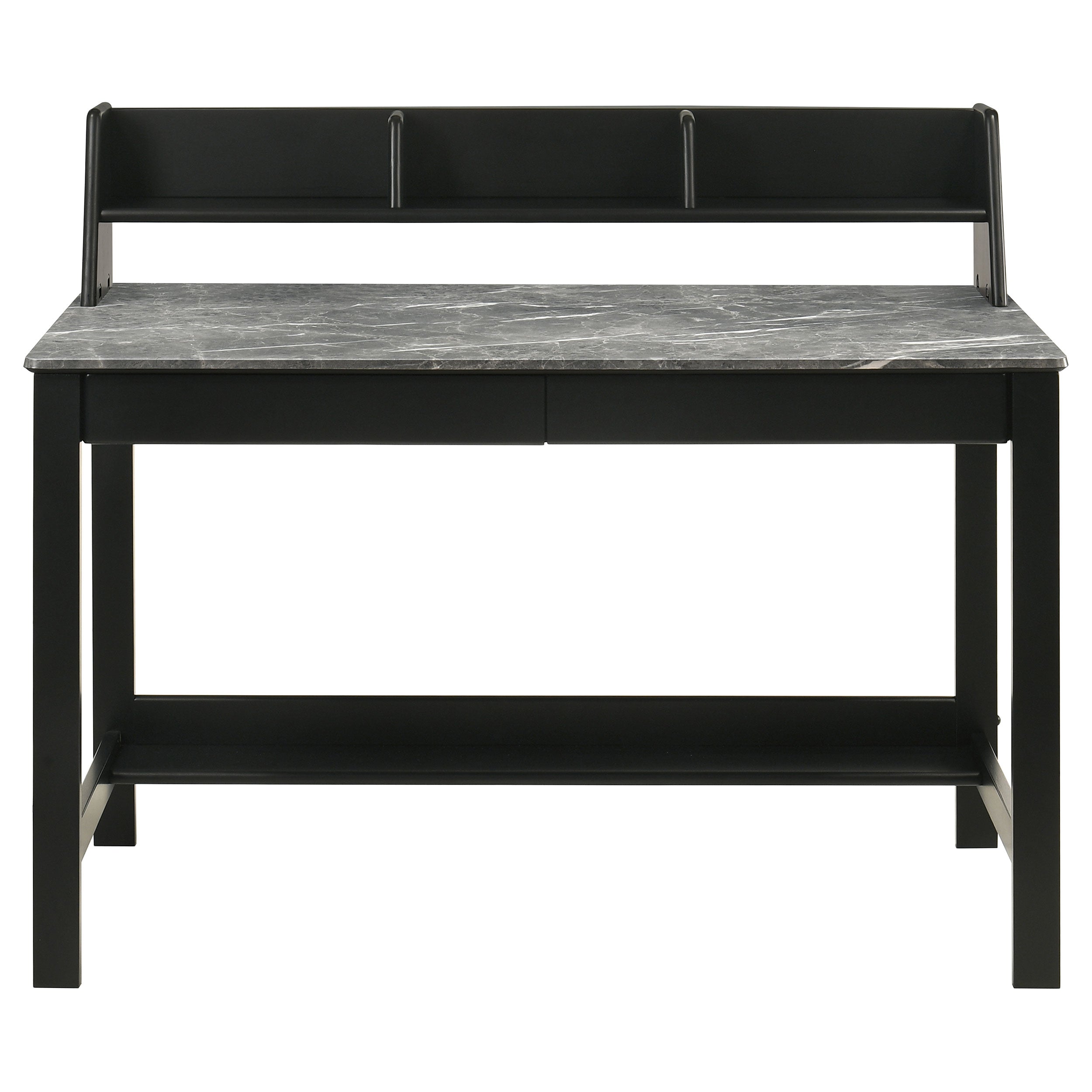 Besler 47-inch SmartTop Writing Desk with Shelf Grey Stone and Black — view 4