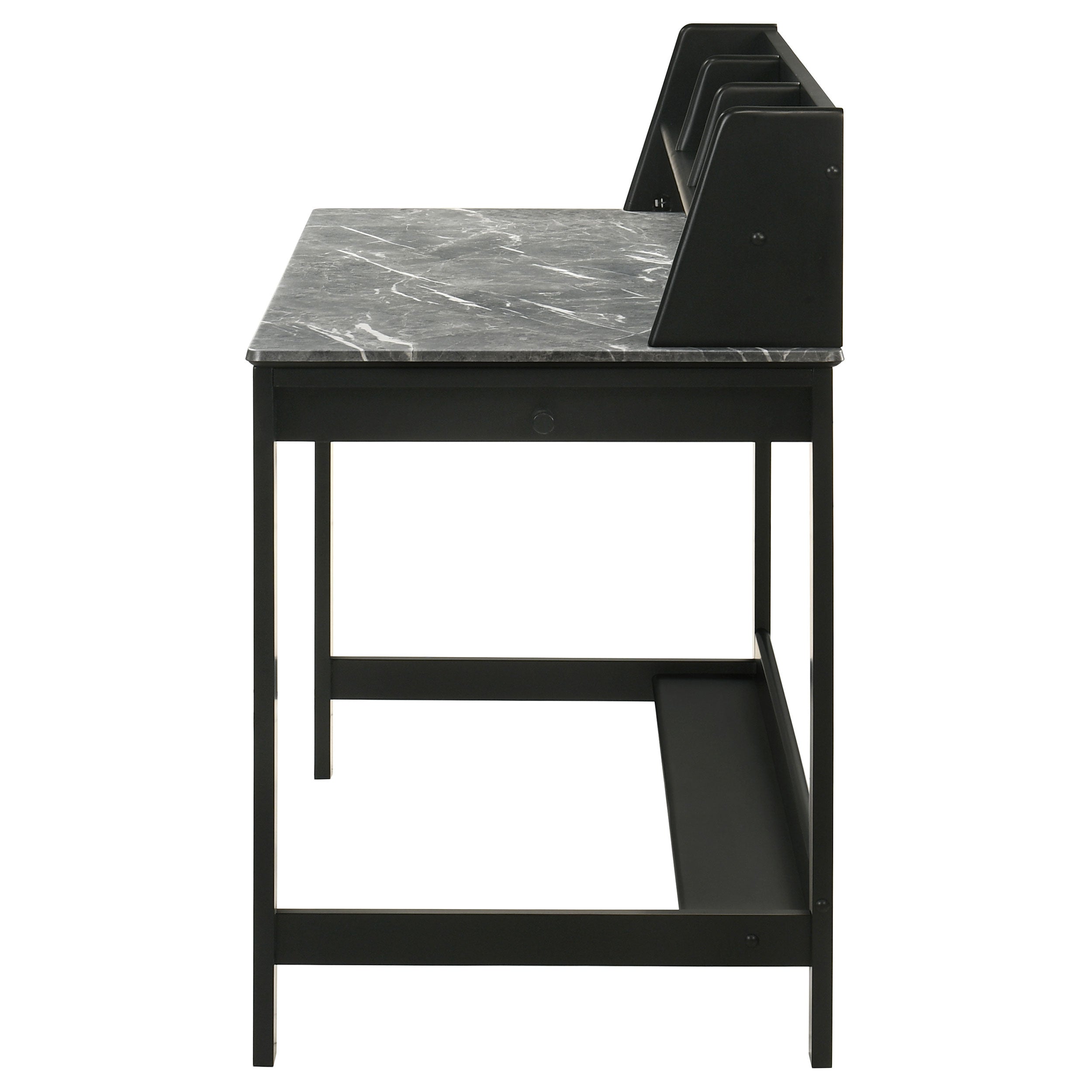 Besler 47-inch SmartTop Writing Desk with Shelf Grey Stone and Black — view 5