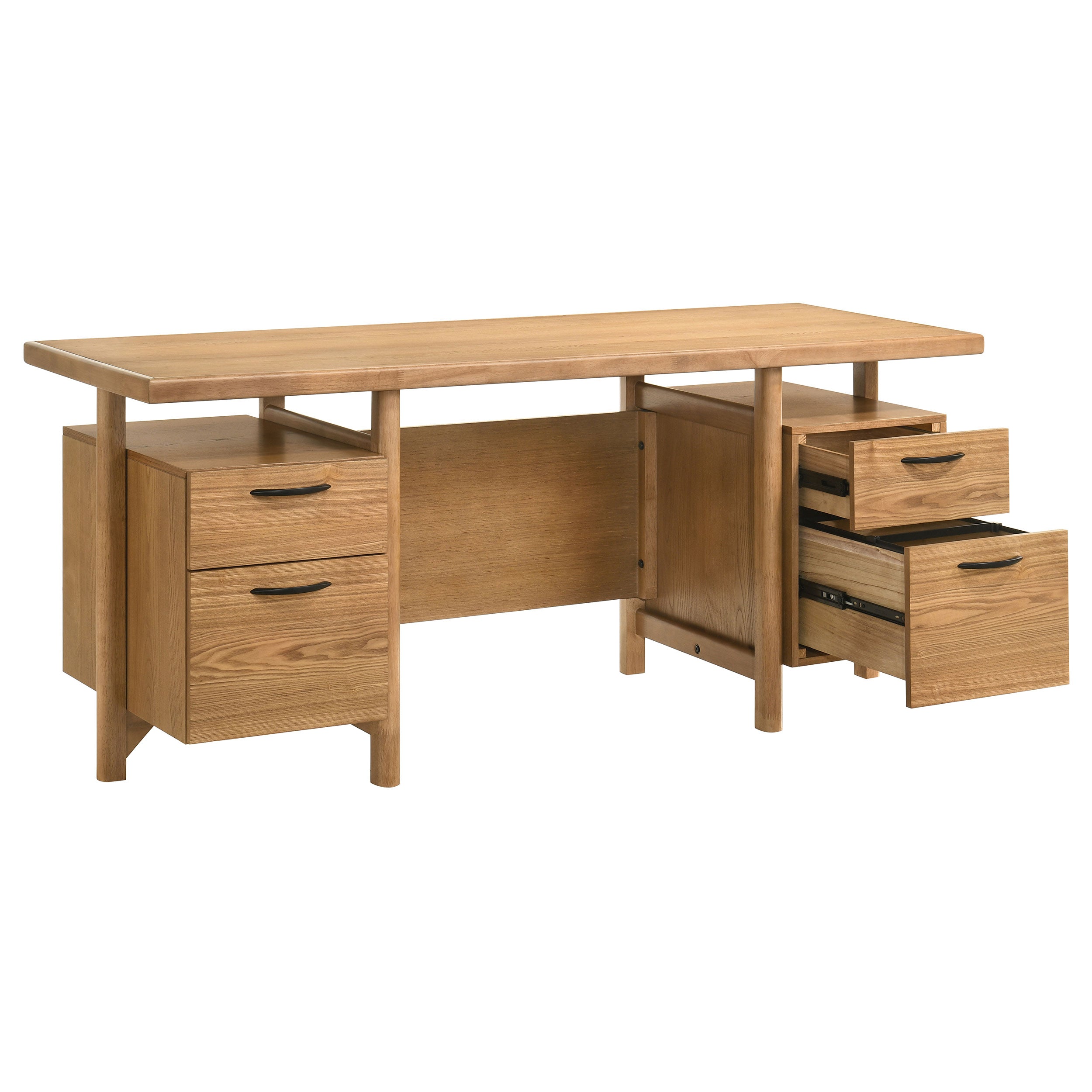 Roldan 69-inch 4-drawer Computer Desk with File Drawer Light Ash — view 4