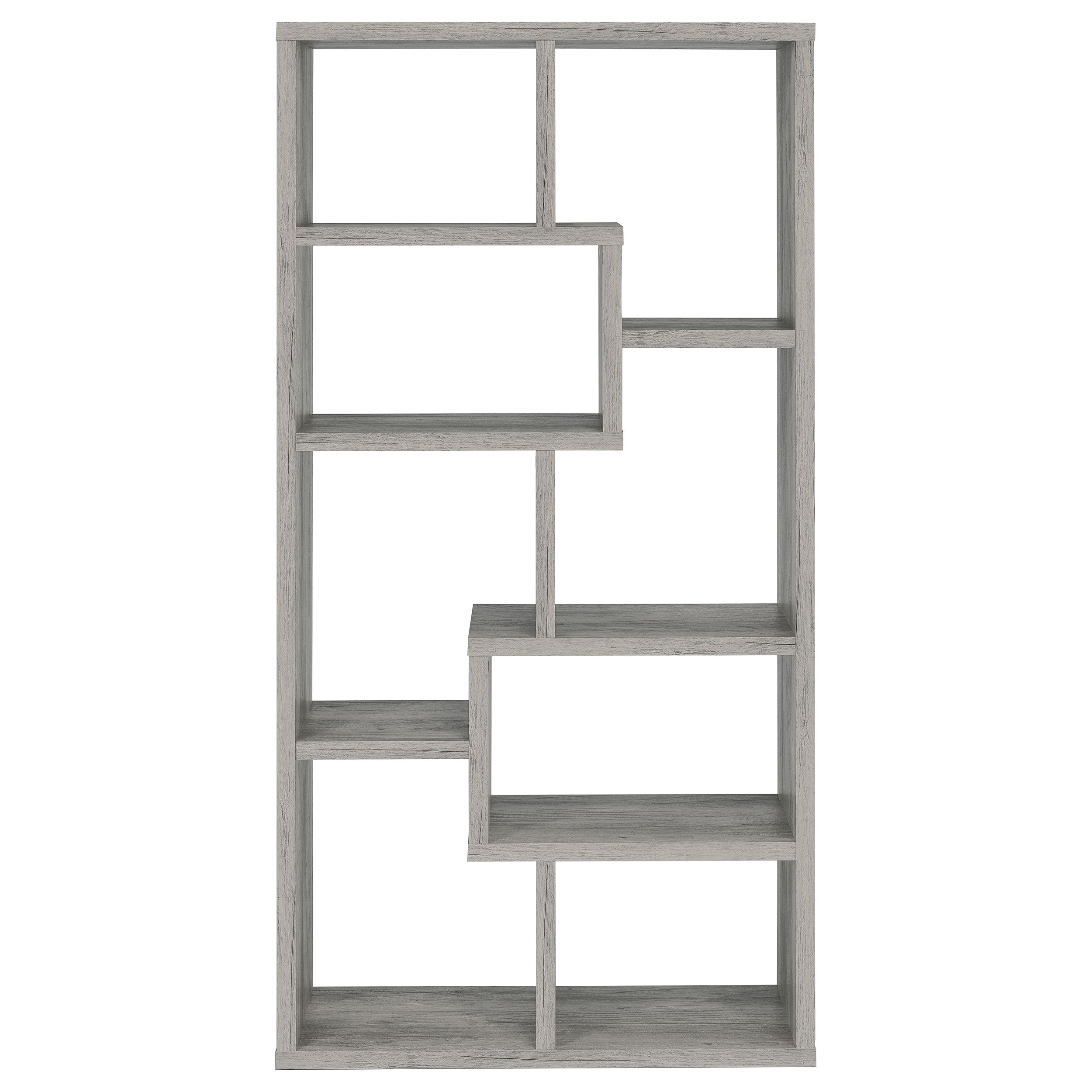 Theo 71-inch 6-shelf Bookshelf Grey Driftwood — view 3