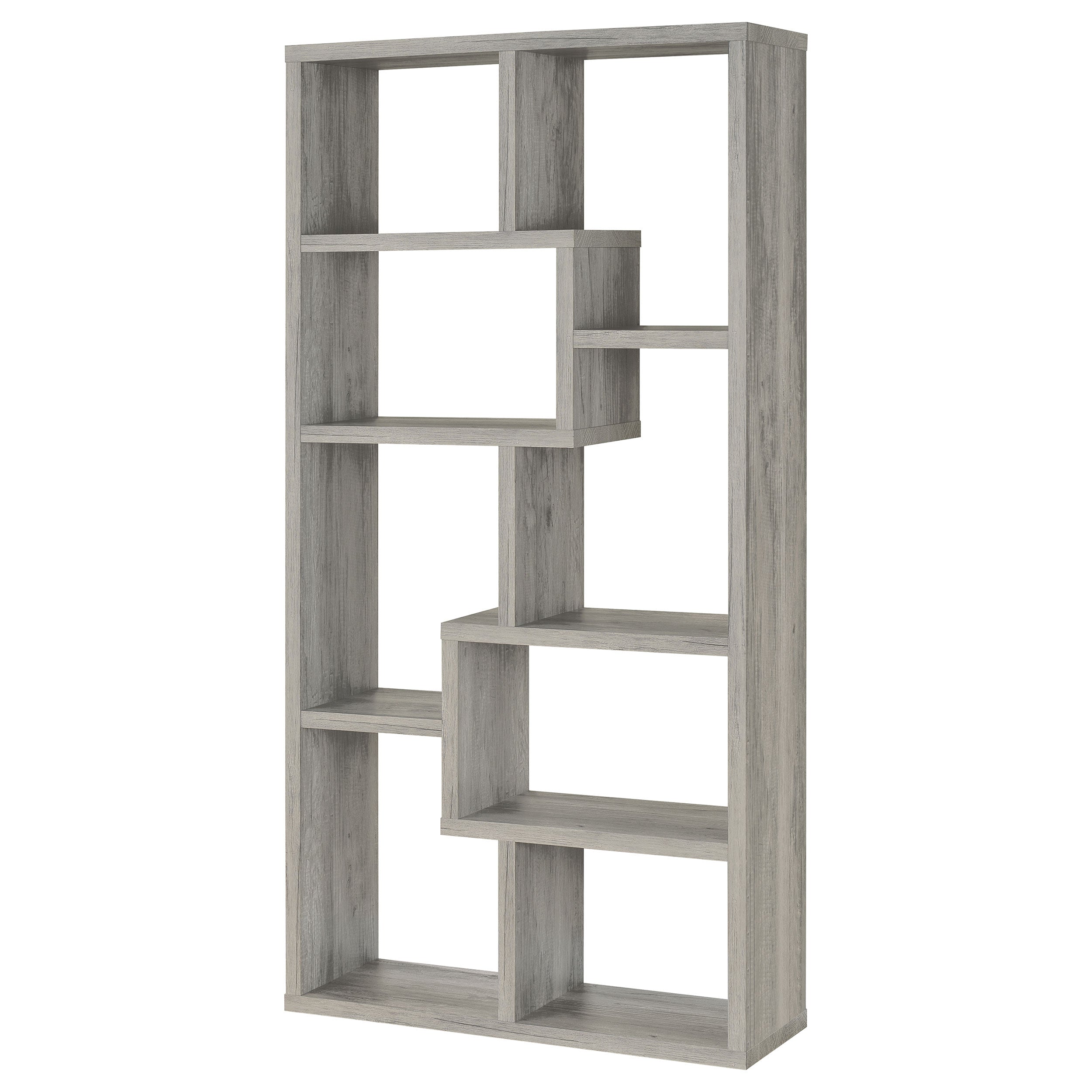 Theo 71-inch 6-shelf Bookshelf Grey Driftwood — view 4