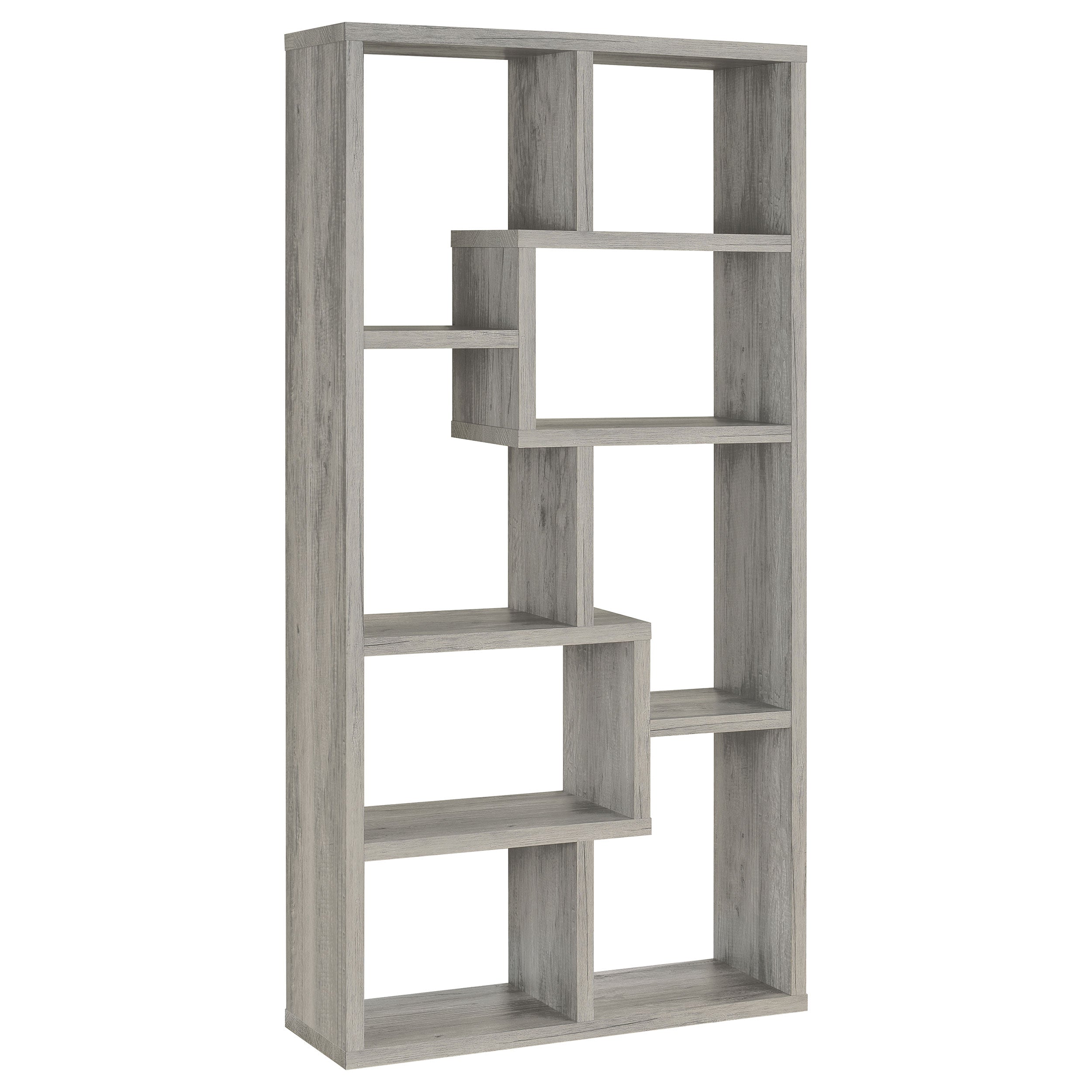 Theo 71-inch 6-shelf Bookshelf Grey Driftwood — view 6