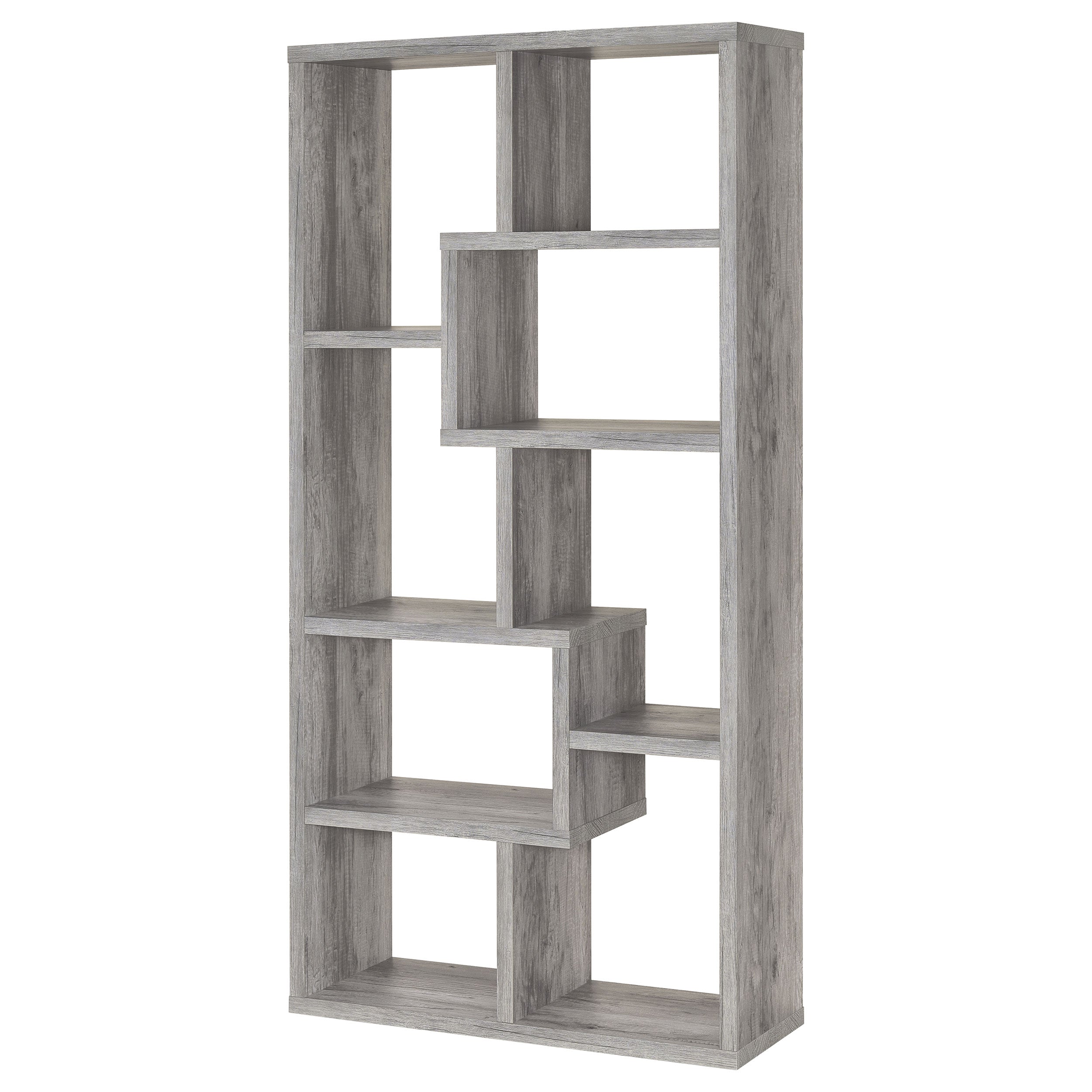 Theo 71-inch 6-shelf Bookshelf Grey Driftwood — view 8