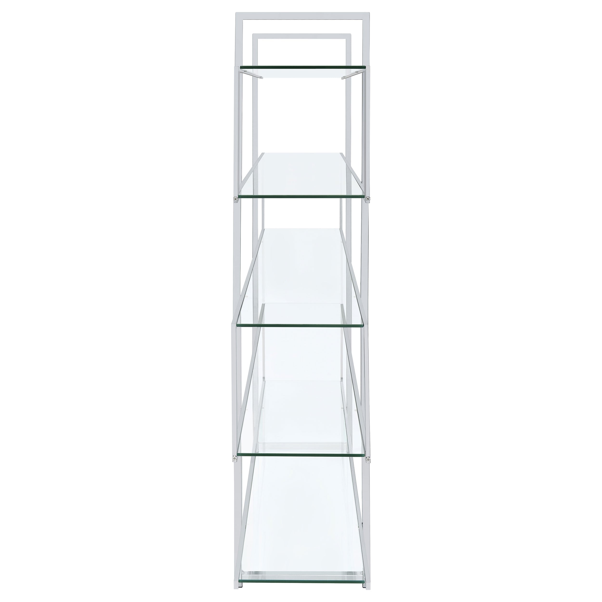Elmer 63-inch 5-shelf Bookshelf Clear and Chrome — view 5