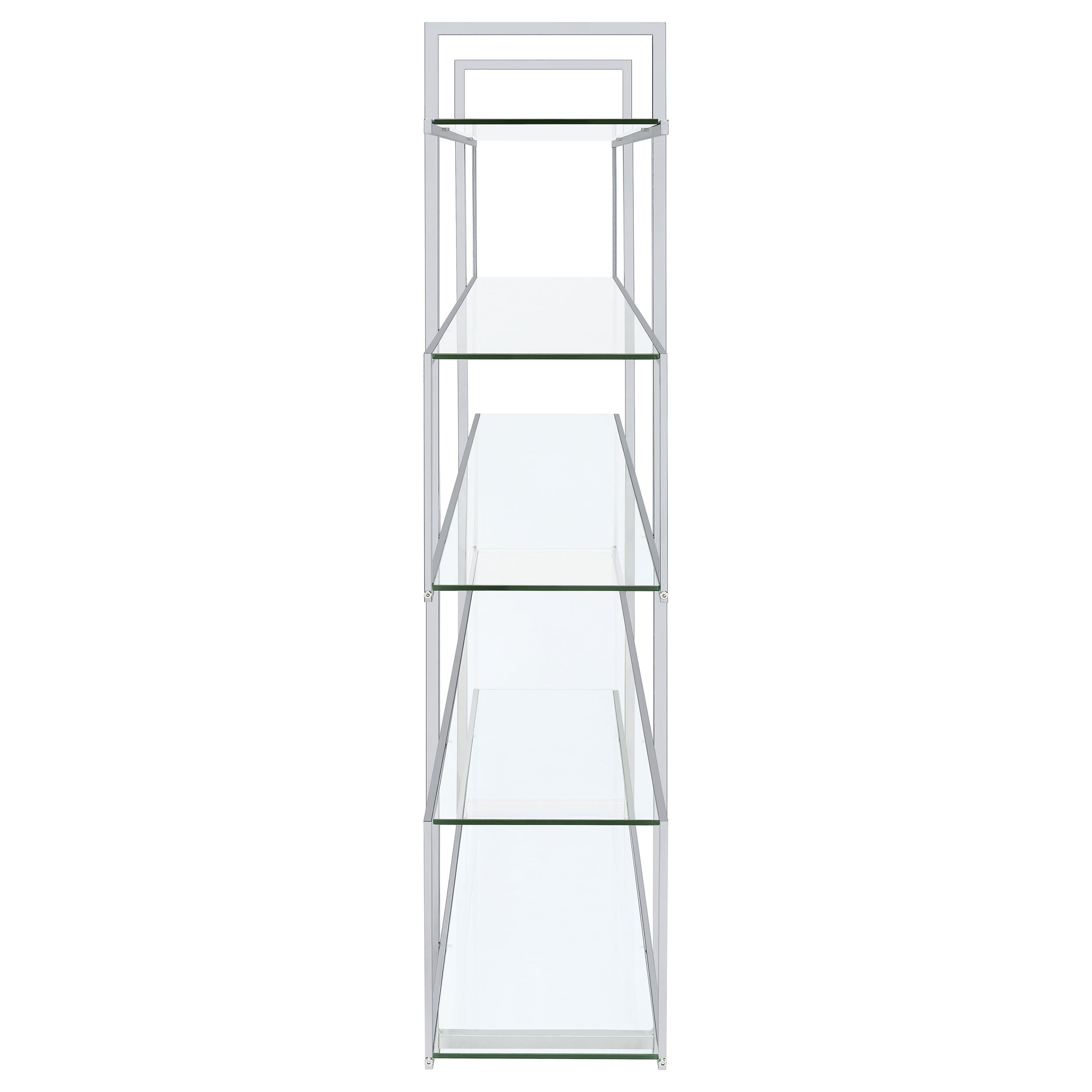 Elmer 63-inch 5-shelf Bookshelf Clear and Chrome — view 6