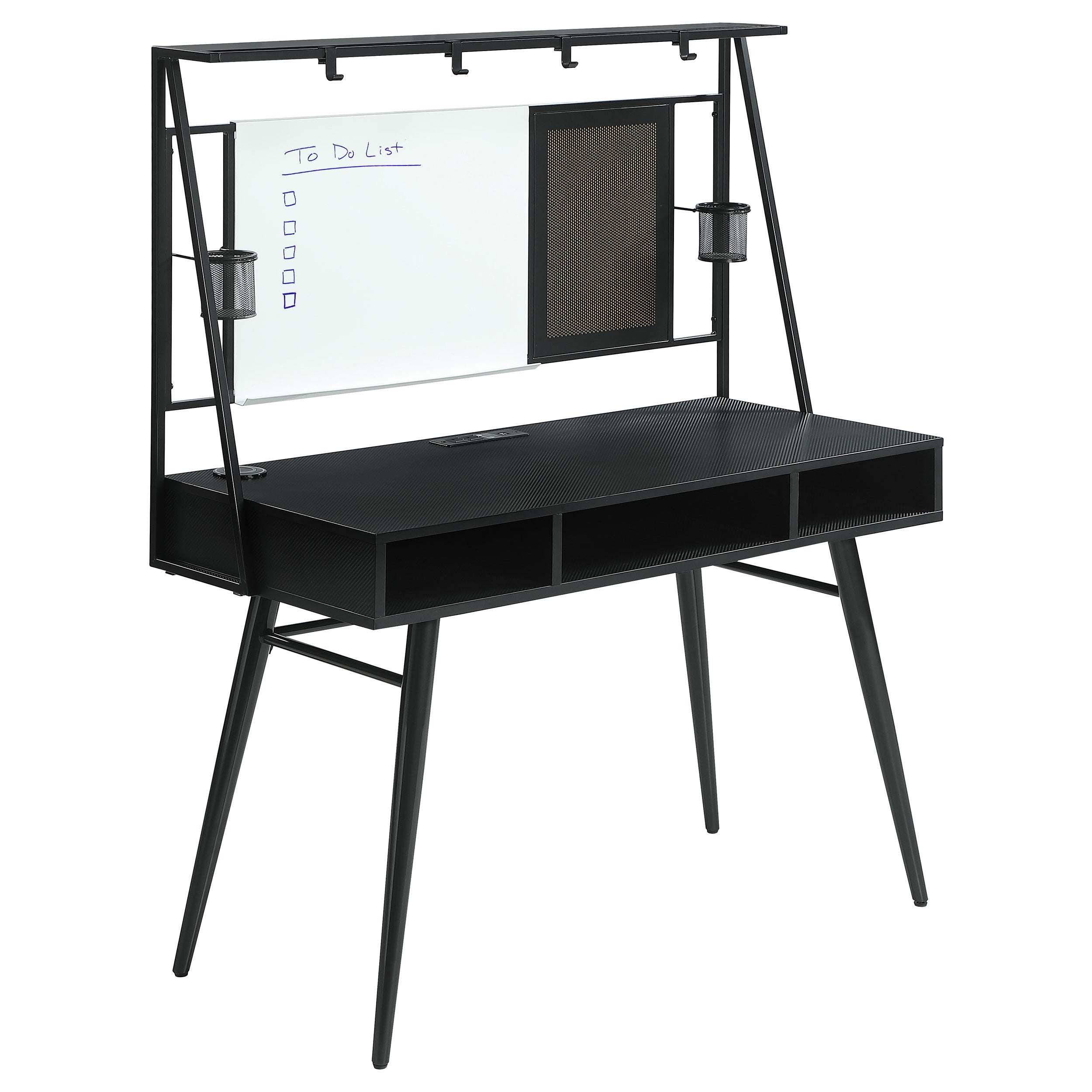 Jessie 47-inch Writing Desk with Whiteboard and USB Black — view 1