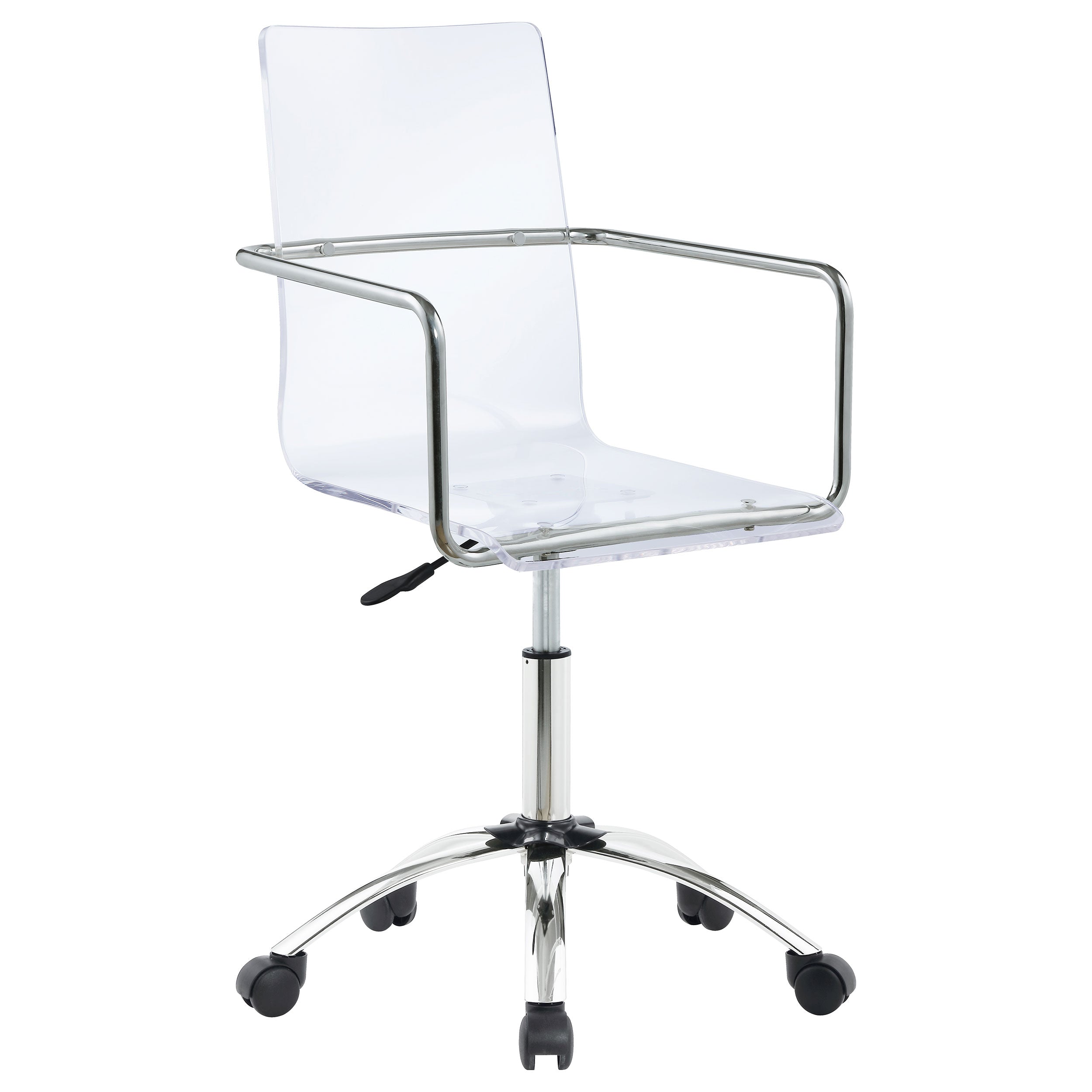 Amaturo Acrylic Adjustable Home Office Desk Chair Clear — view 3