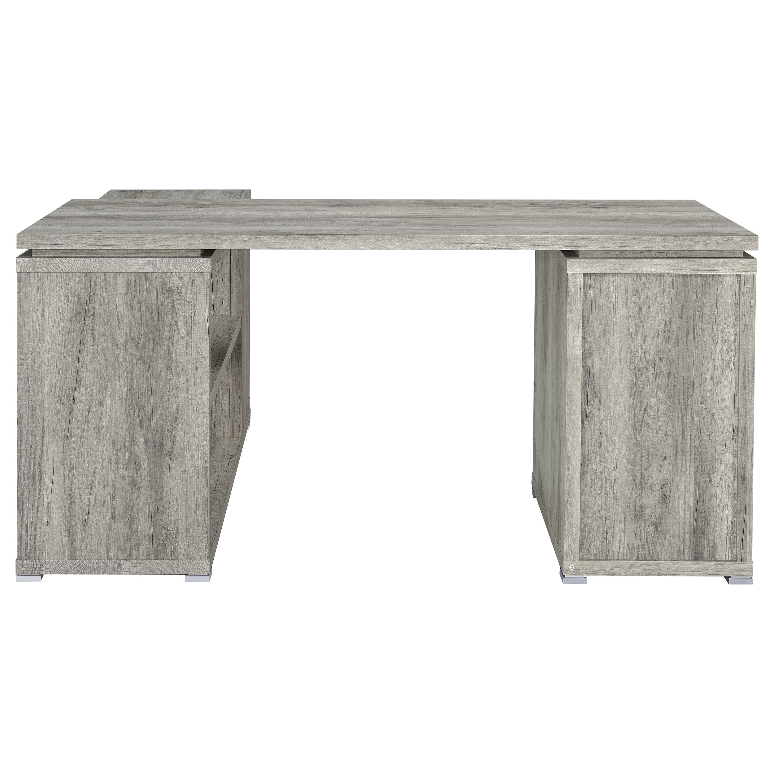 Yvette 60-inch 3-drawer L-Shape Computer Desk Grey Driftwood — view 8