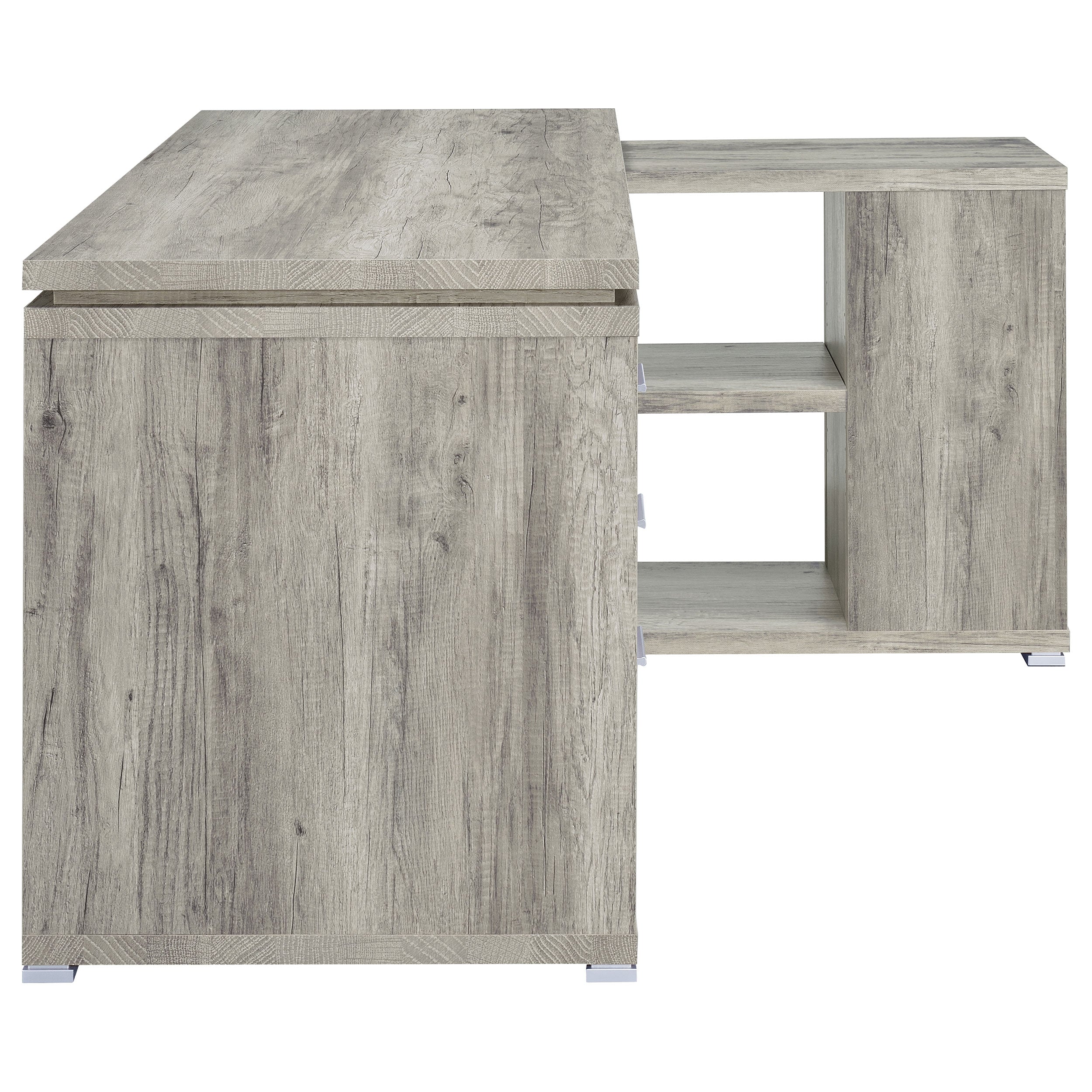 Yvette 60-inch 3-drawer L-Shape Computer Desk Grey Driftwood — view 9