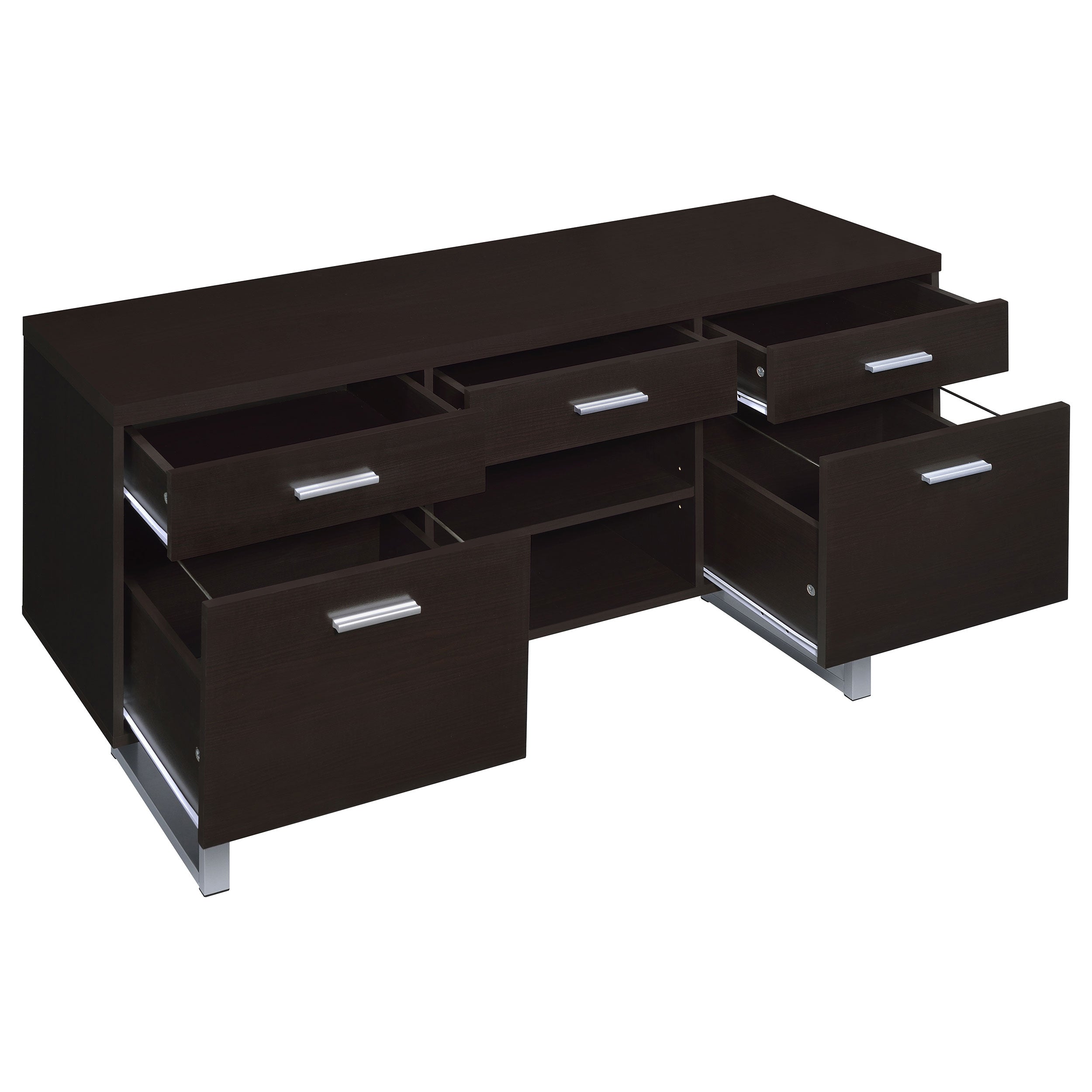 Lawtey 5-drawer Home Office Storage Credenza Cappuccino — view 3
