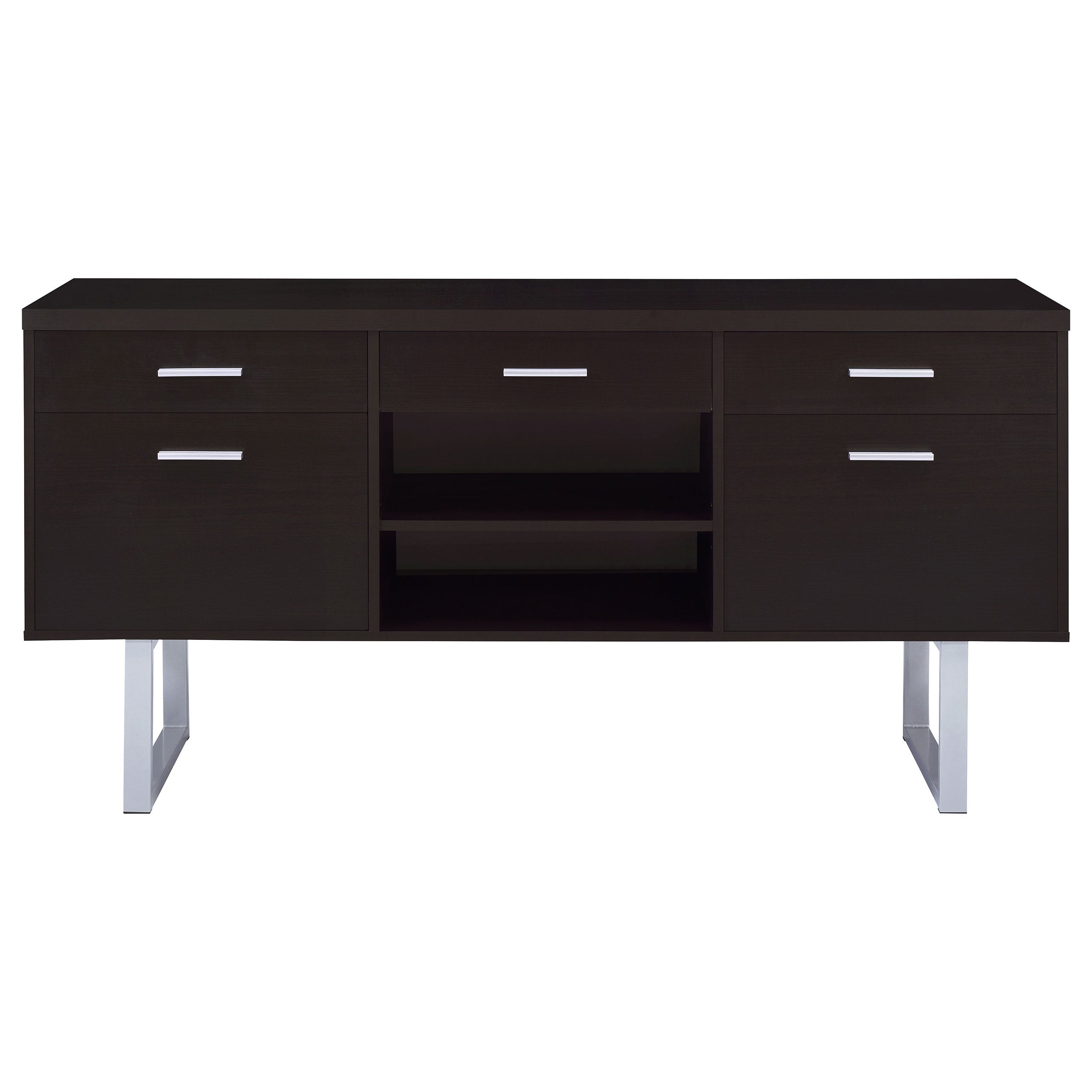Lawtey 5-drawer Home Office Storage Credenza Cappuccino — view 4