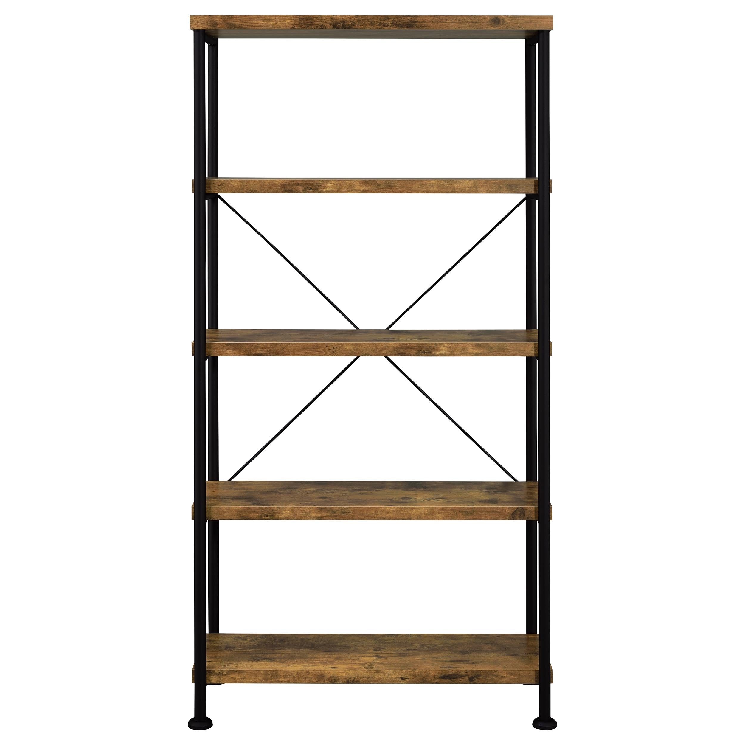 Analiese 2-piece Computer Desk Bookcase Set Rustic Nutmeg — view 9