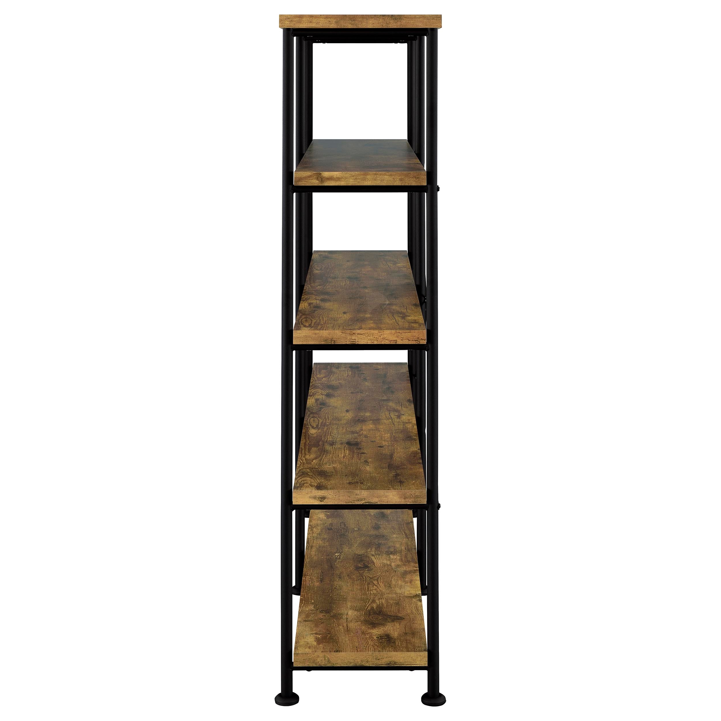 Analiese 63-inch 4-shelf Double Bookshelf Rustic Nutmeg — view 5