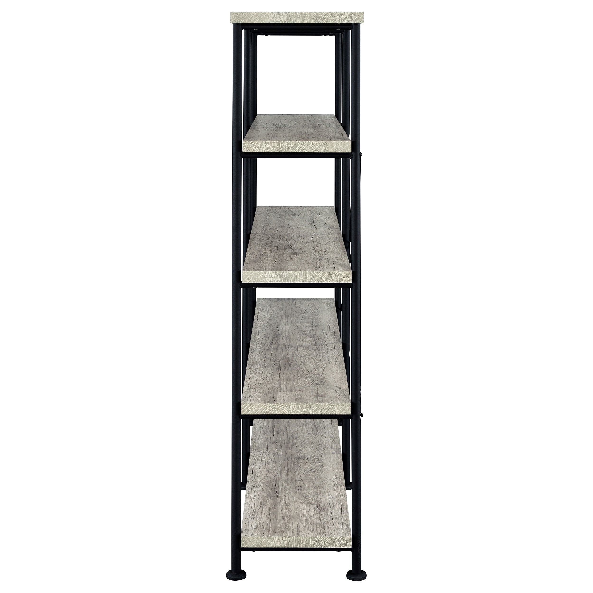 Analiese 63-inch 4-shelf Double Bookshelf Grey Driftwood — view 5