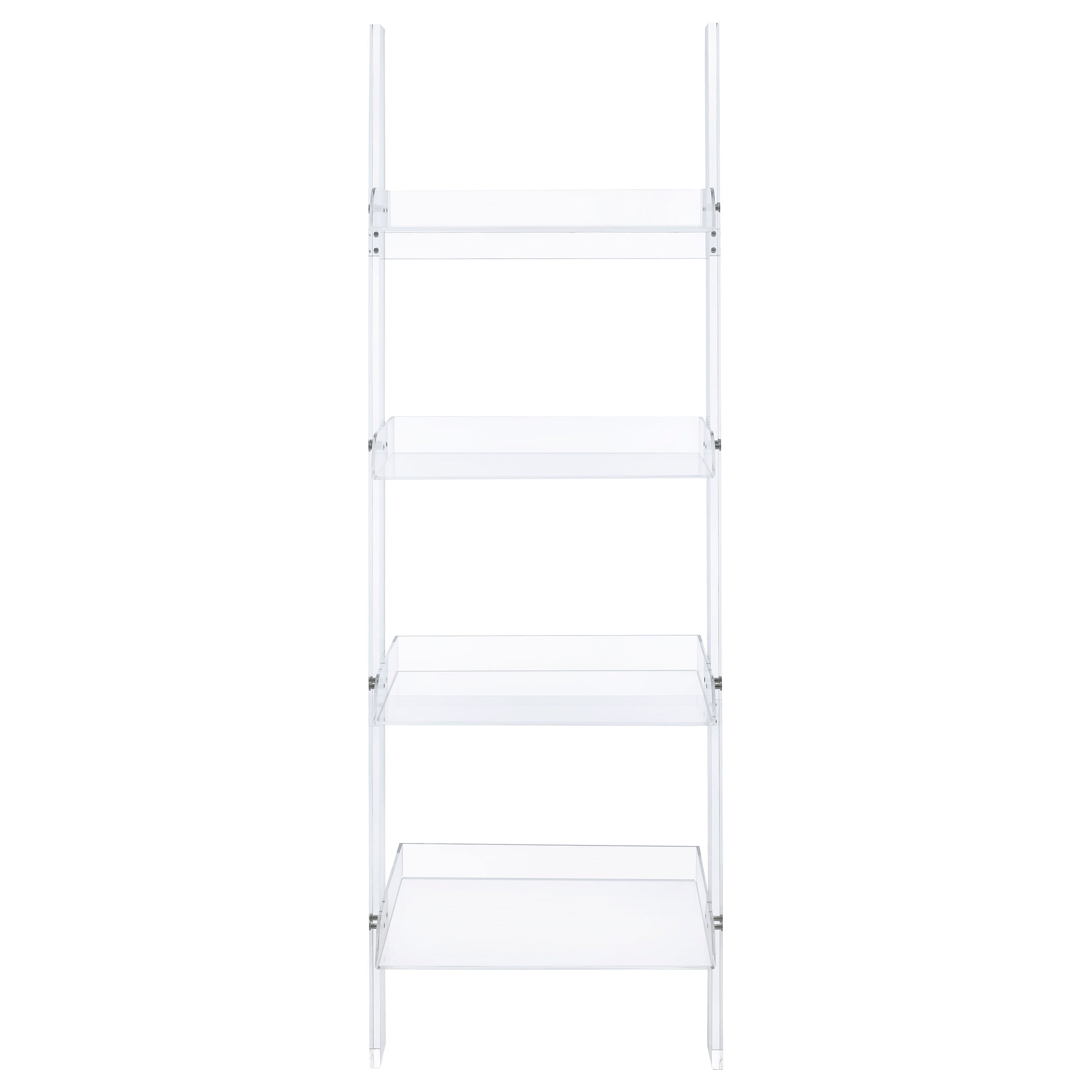 Amaturo 72-inch 4-shelf Acrylic Ladder Bookshelf Clear — view 3