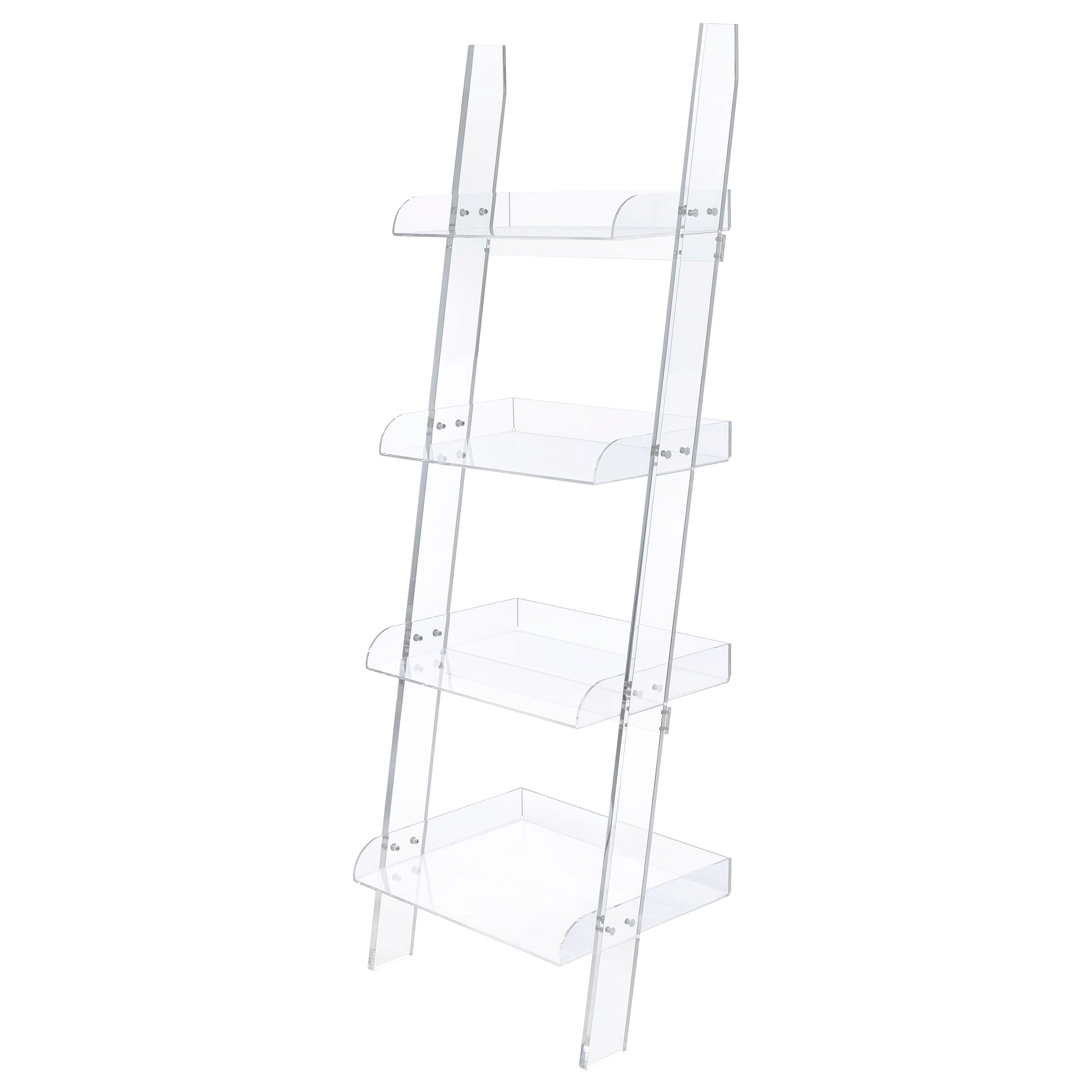 Amaturo 72-inch 4-shelf Acrylic Ladder Bookshelf Clear — view 1