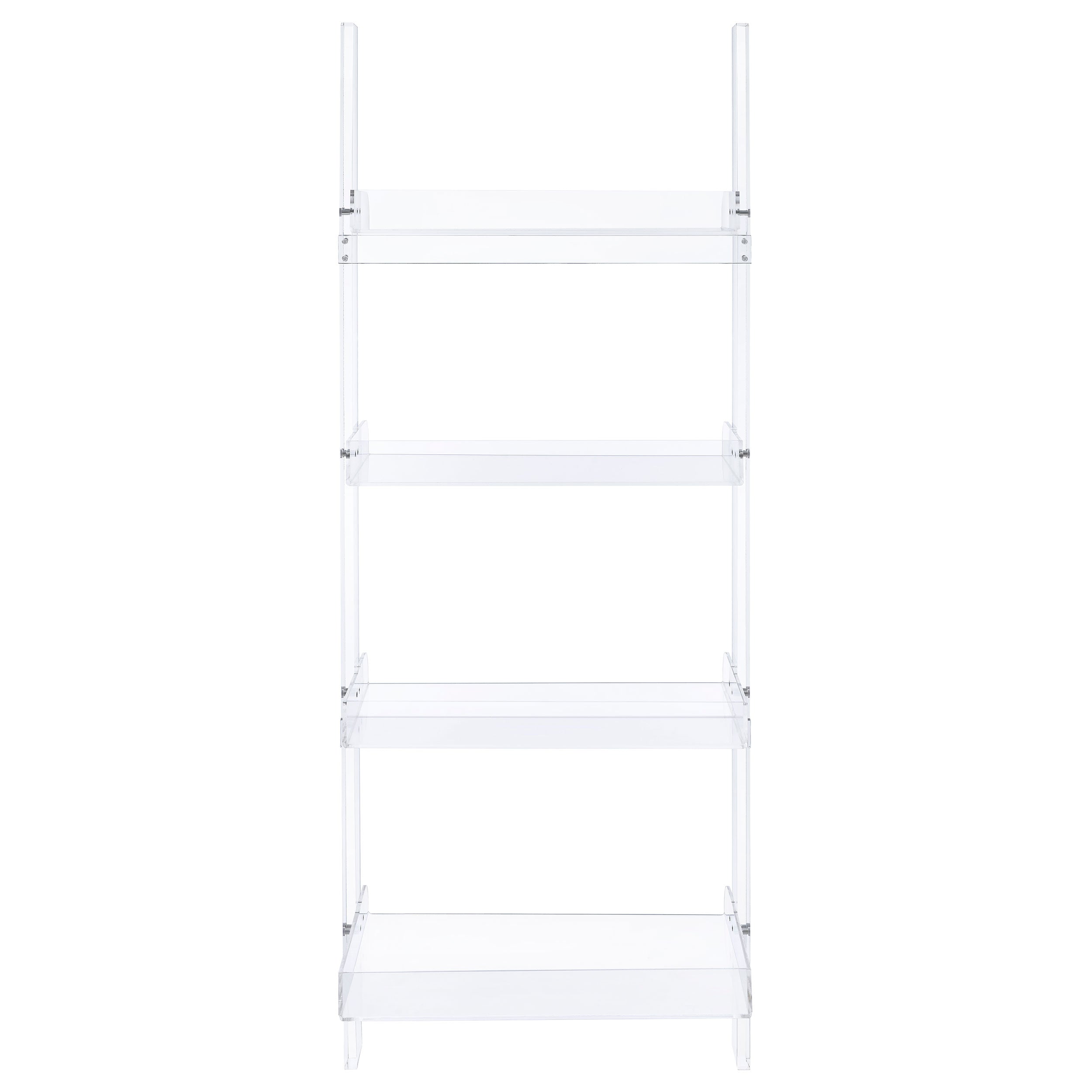 Amaturo 72-inch 4-shelf Acrylic Ladder Bookshelf Clear — view 6