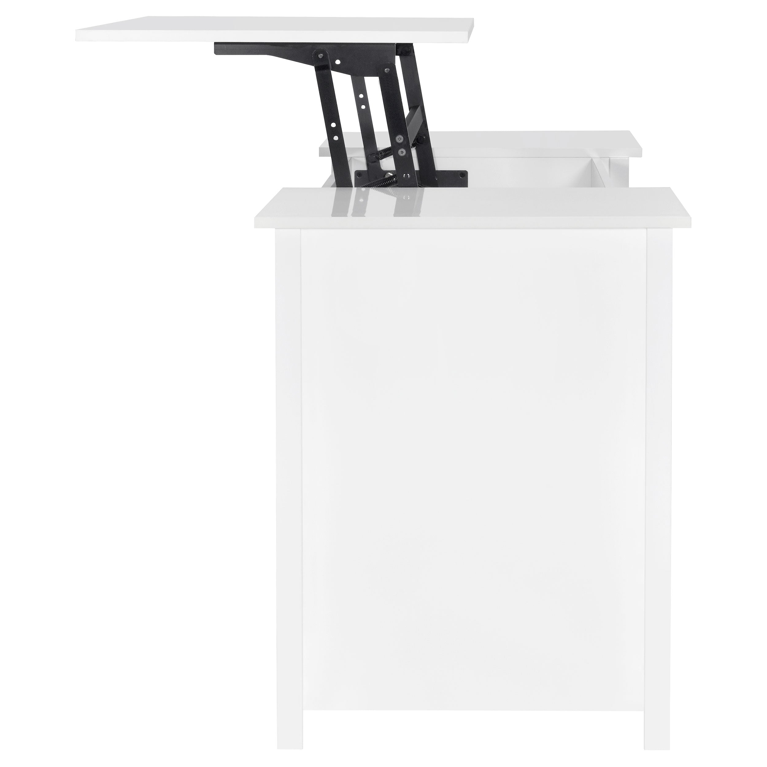 Dylan 60-inch 4-drawer Lift Top Office Desk White High Gloss — view 7
