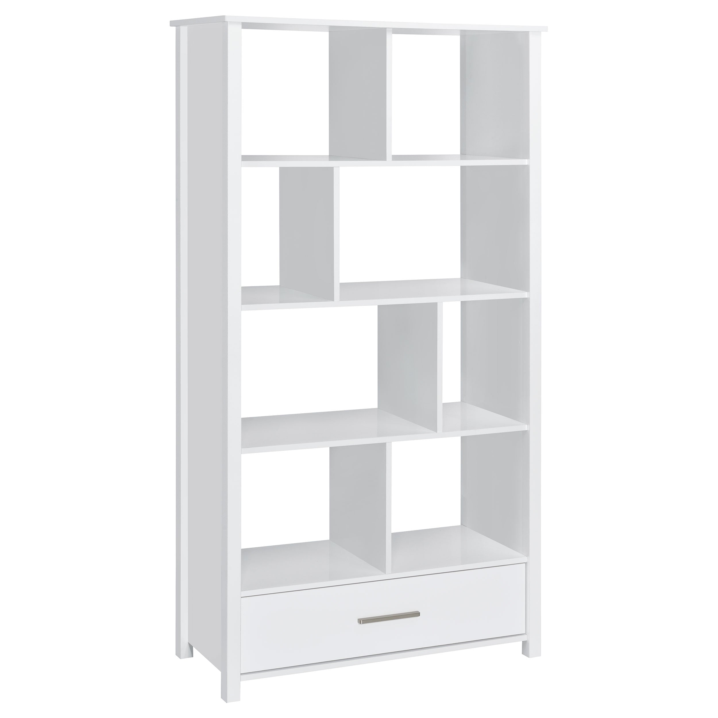 Dylan 68-inch 4-shelf Storage Bookshelf White High Gloss — view 1