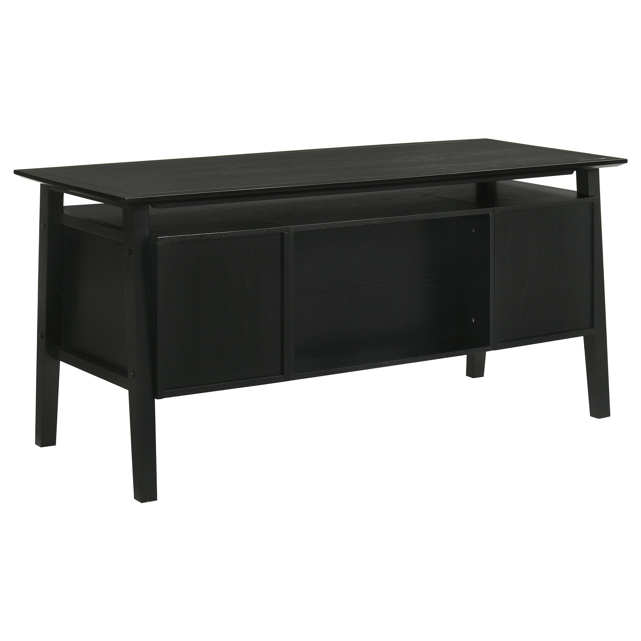 Goodson 64-inch 4-Drawer Double Pedestal Computer Desk Black — view 8