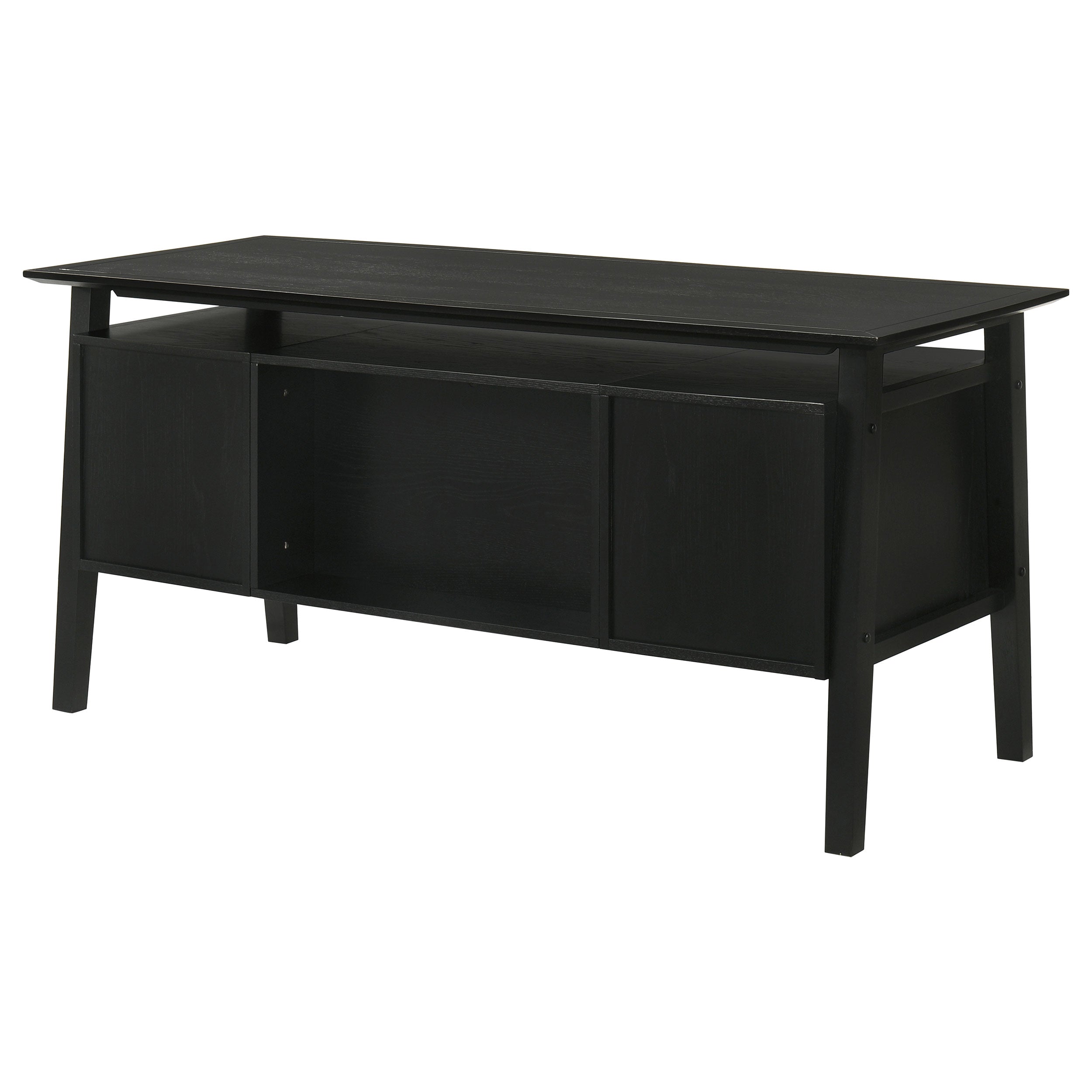 Goodson 64-inch 4-Drawer Double Pedestal Computer Desk Black — view 10