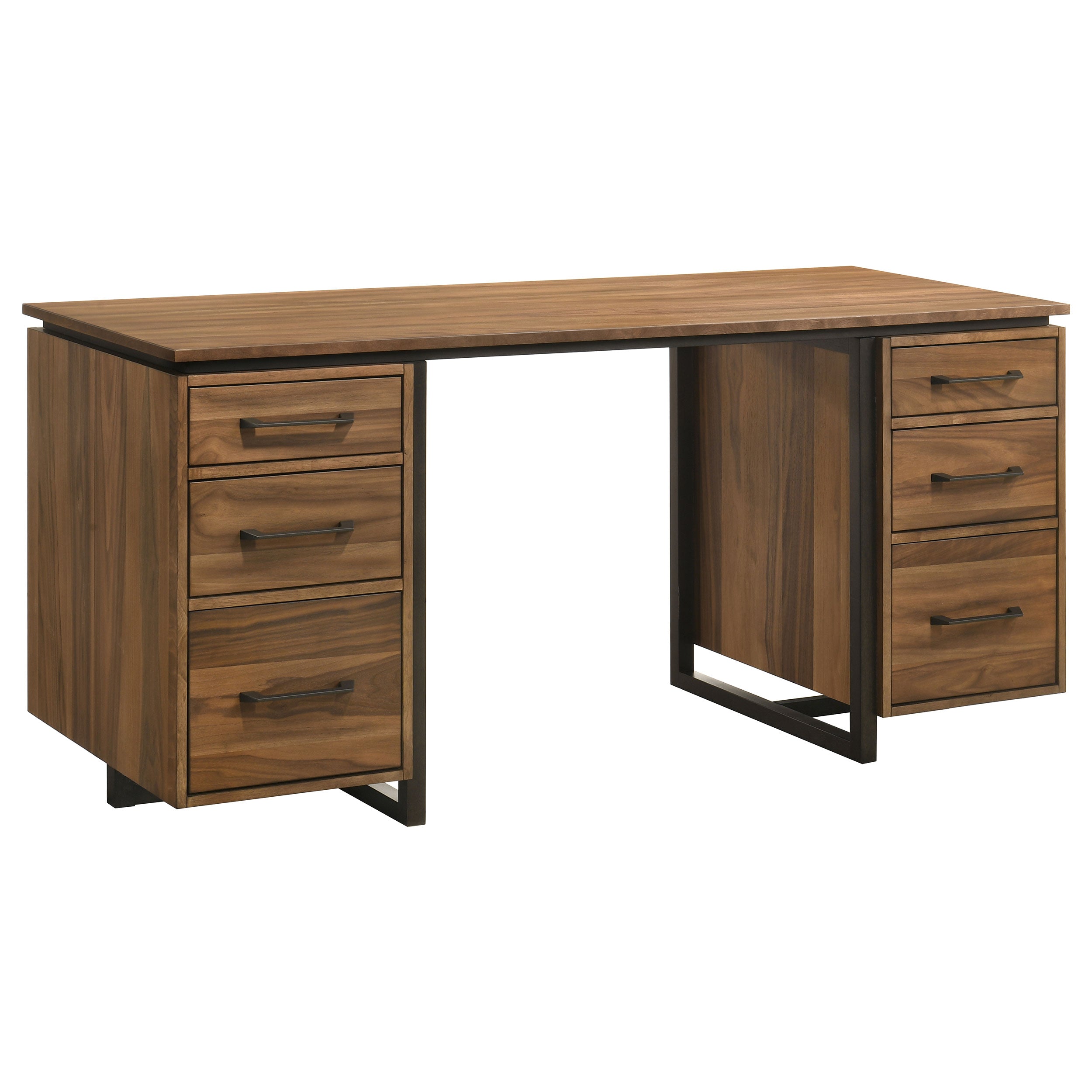 Berhalter 6-Drawer Double Pedestal File Computer Desk — view 4