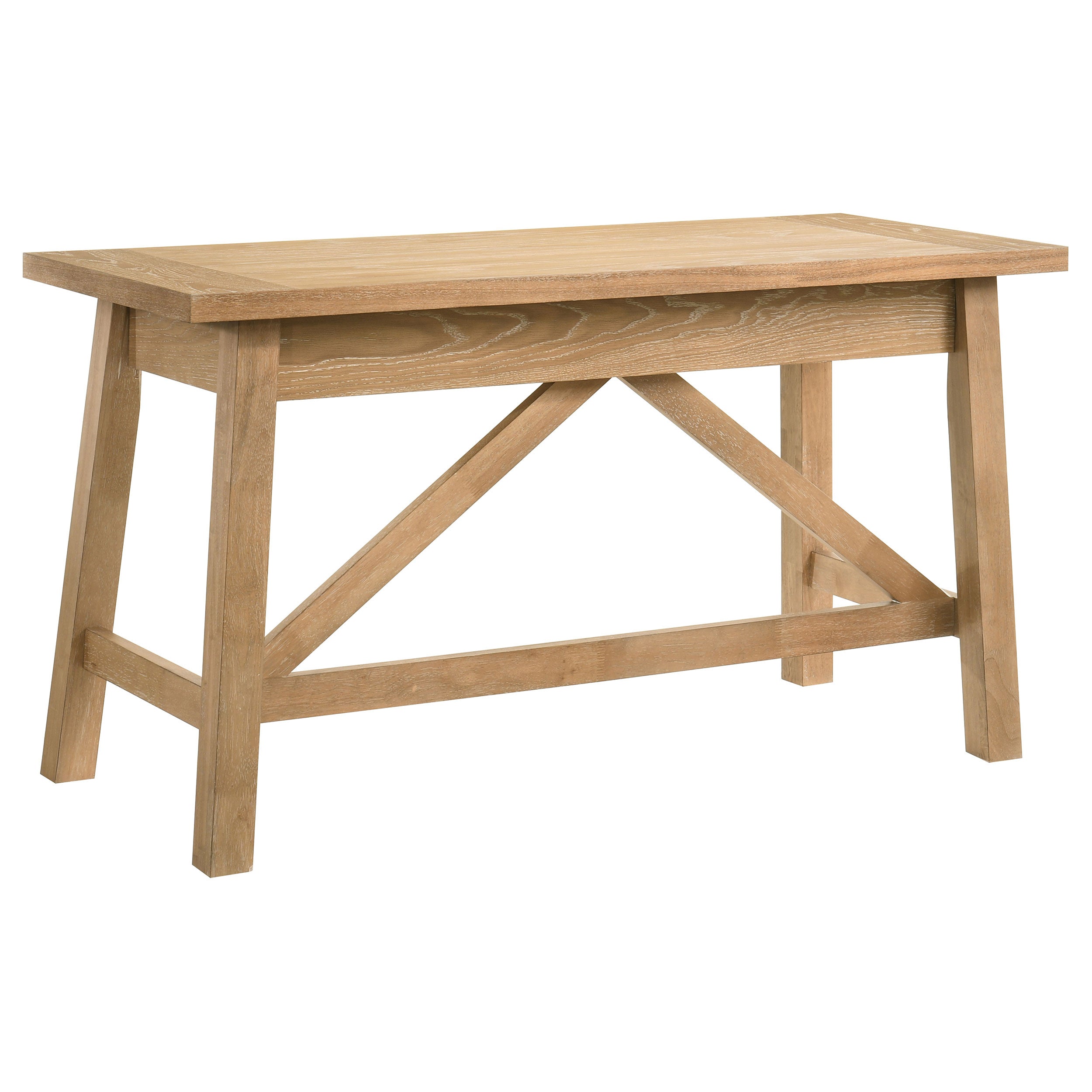 Fabian 54-inch 2-drawer Computer Writing Desk Distressed Light Brown — view 8