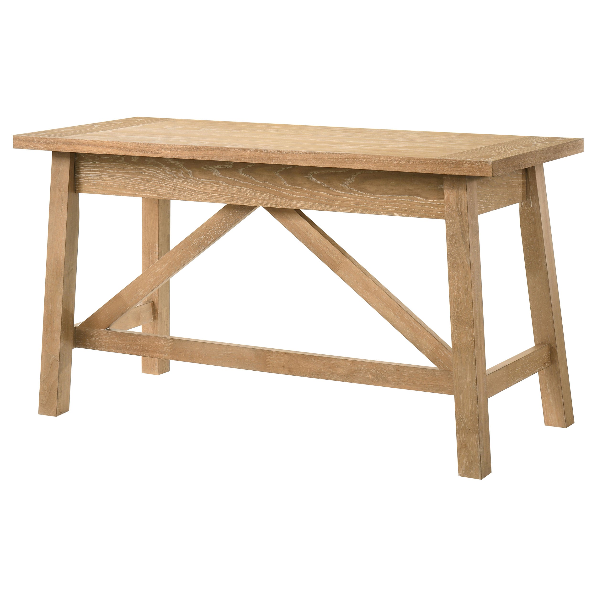 Fabian 54-inch 2-drawer Computer Writing Desk Distressed Light Brown — view 10