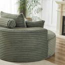 Single Swivel Chair, Fluffy Modern Sleeper, 360 Degree Swivel Chair For Living Room - Green