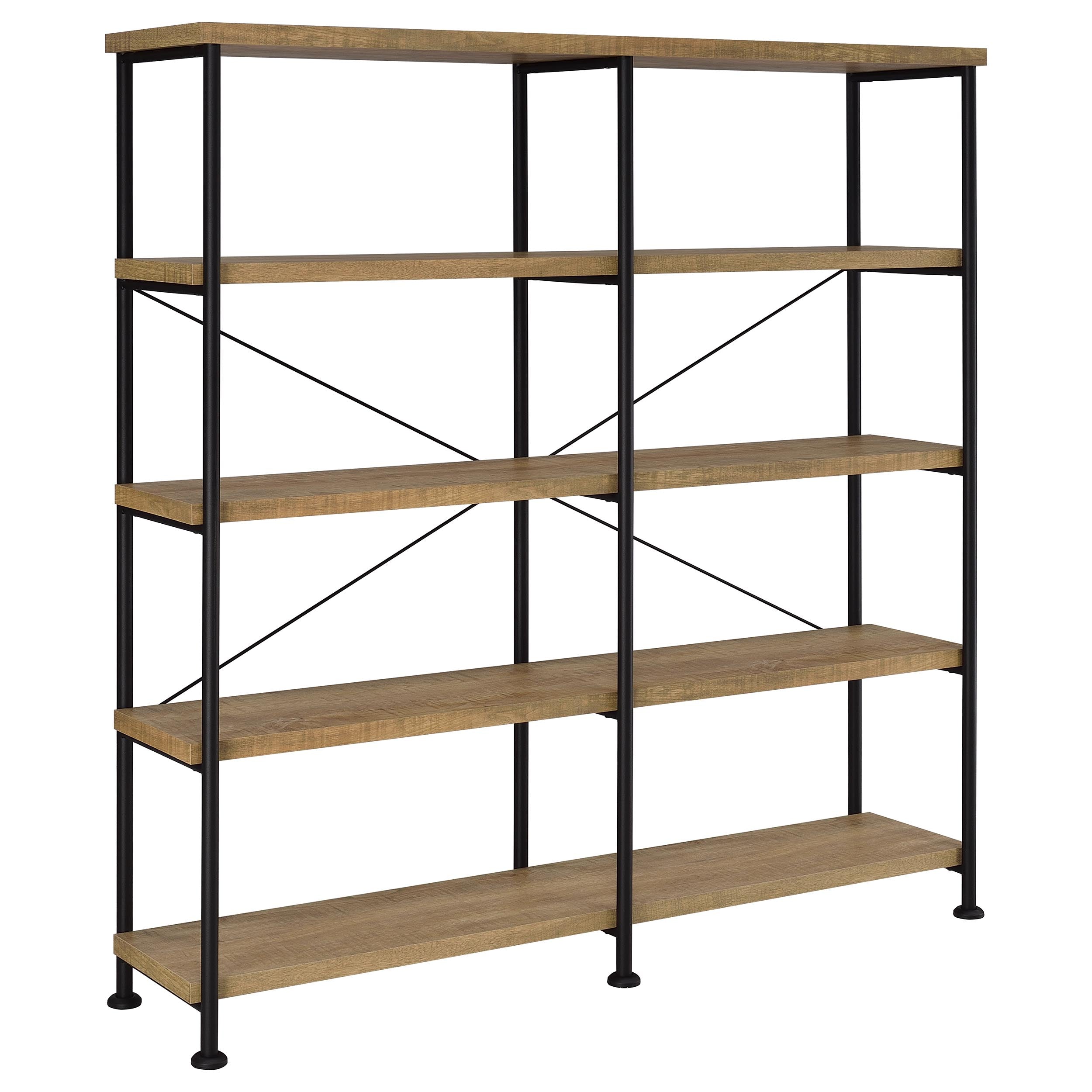 Analiese 63-inch 4-shelf Double Bookshelf Mango — view 1
