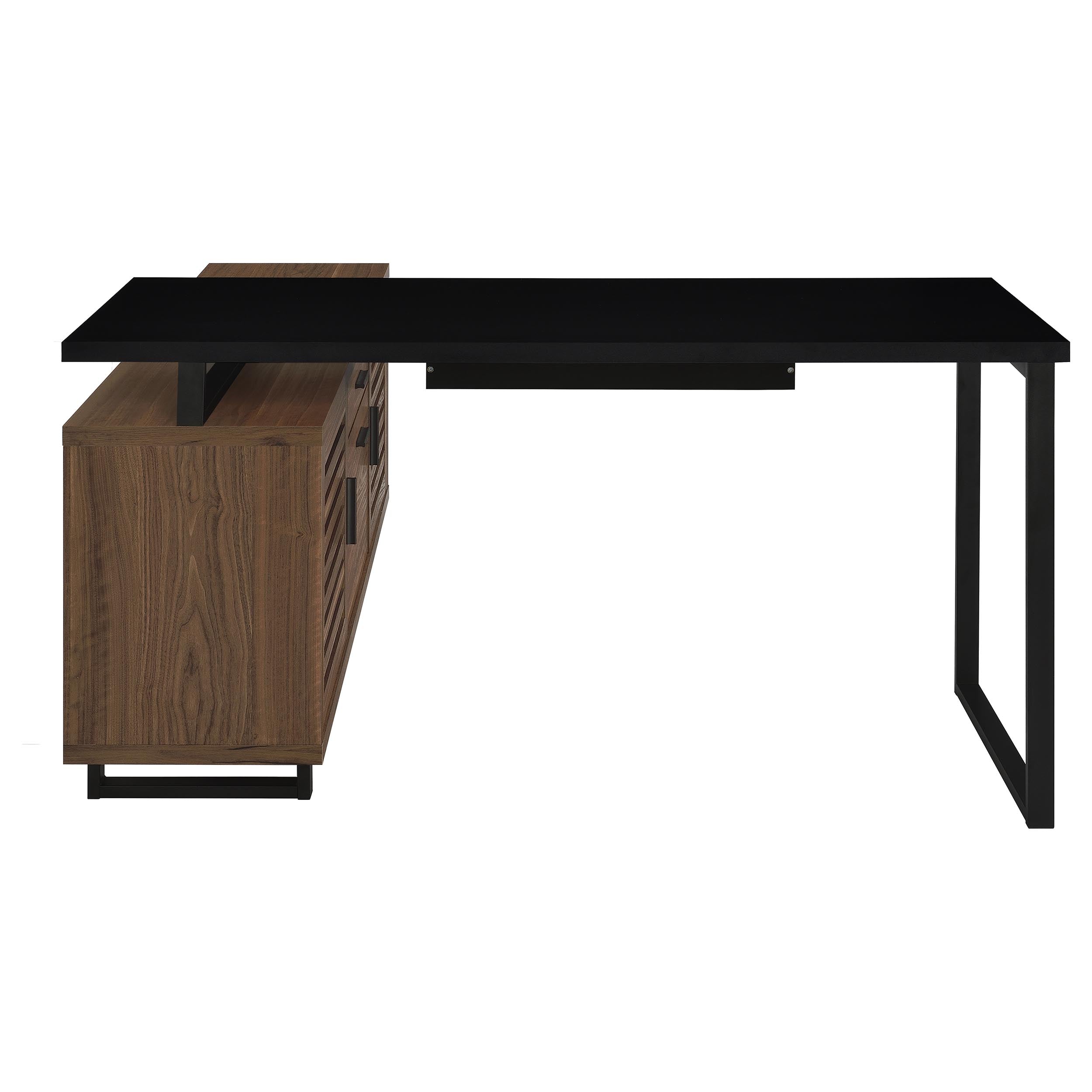 Maddox 60-inch L-Shape Office Computer Desk Black and Walnut — view 9