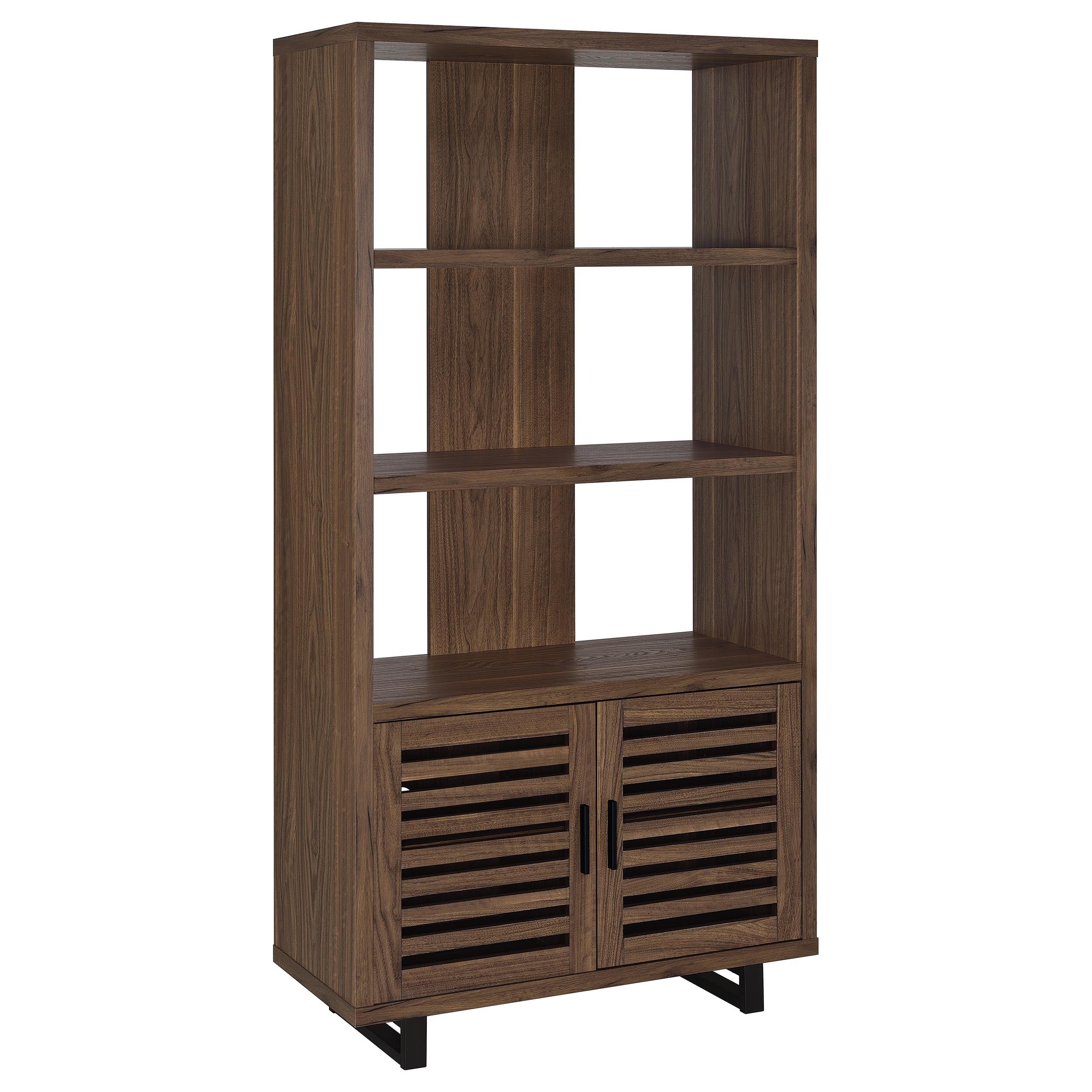 Maddox 71-inch 3-shelf Cabinet Bookcase Walnut — view 1