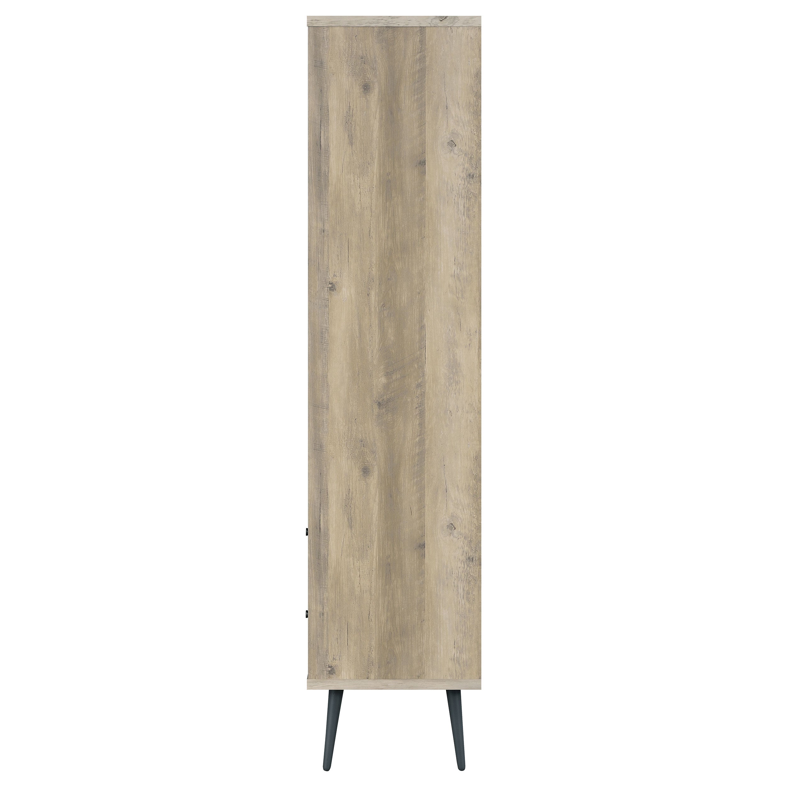 Maeve 70-inch 3-shelf Bookcase with Drawers Distressed Pine — view 6