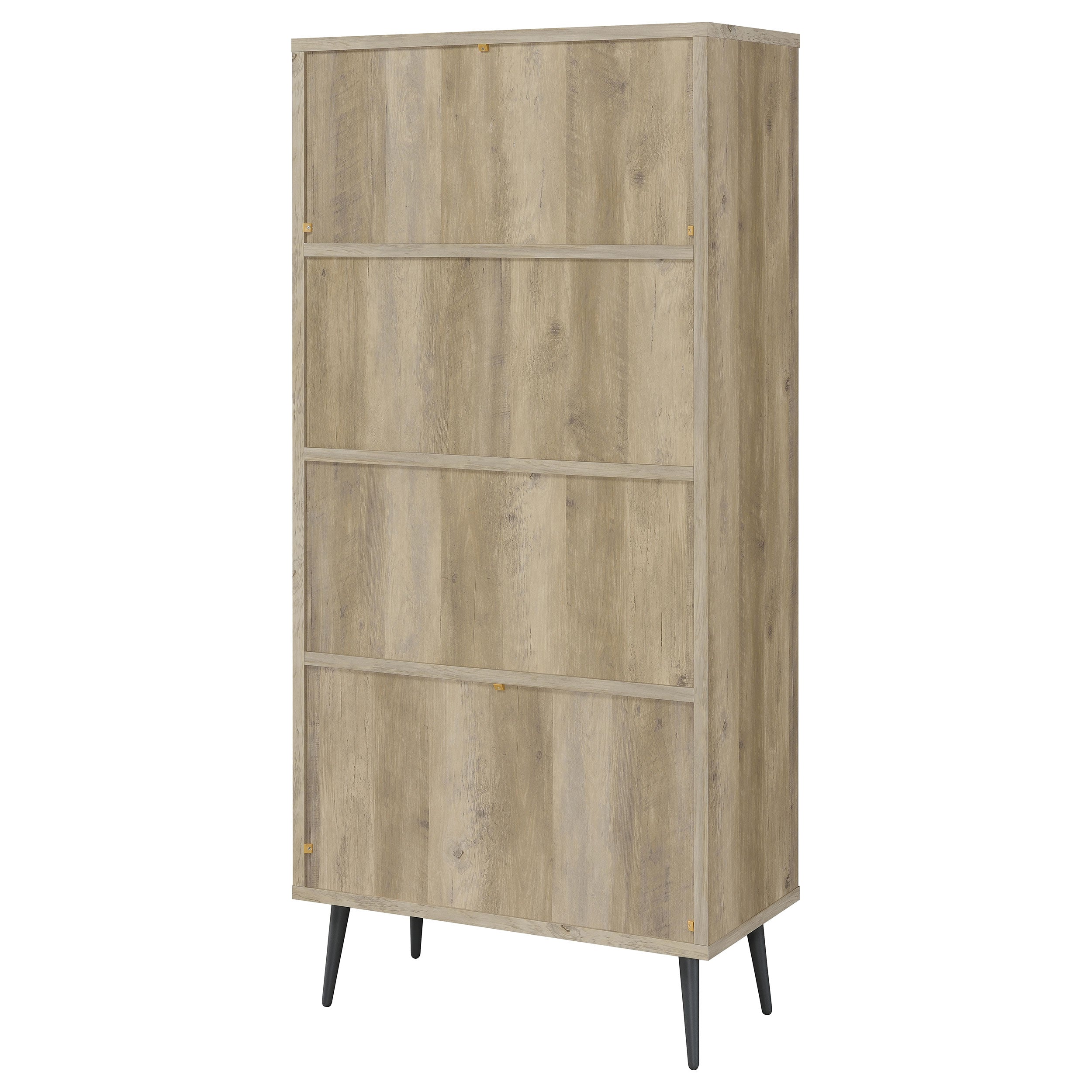 Maeve 70-inch 3-shelf Bookcase with Drawers Distressed Pine — view 9