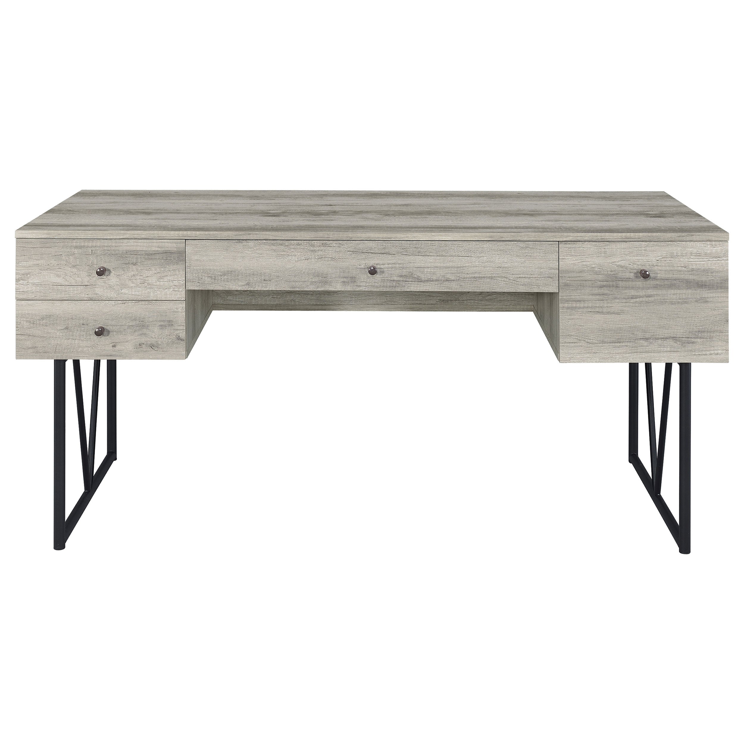 Analiese 63-inch 4-drawer Writing Desk Grey Driftwood — view 5