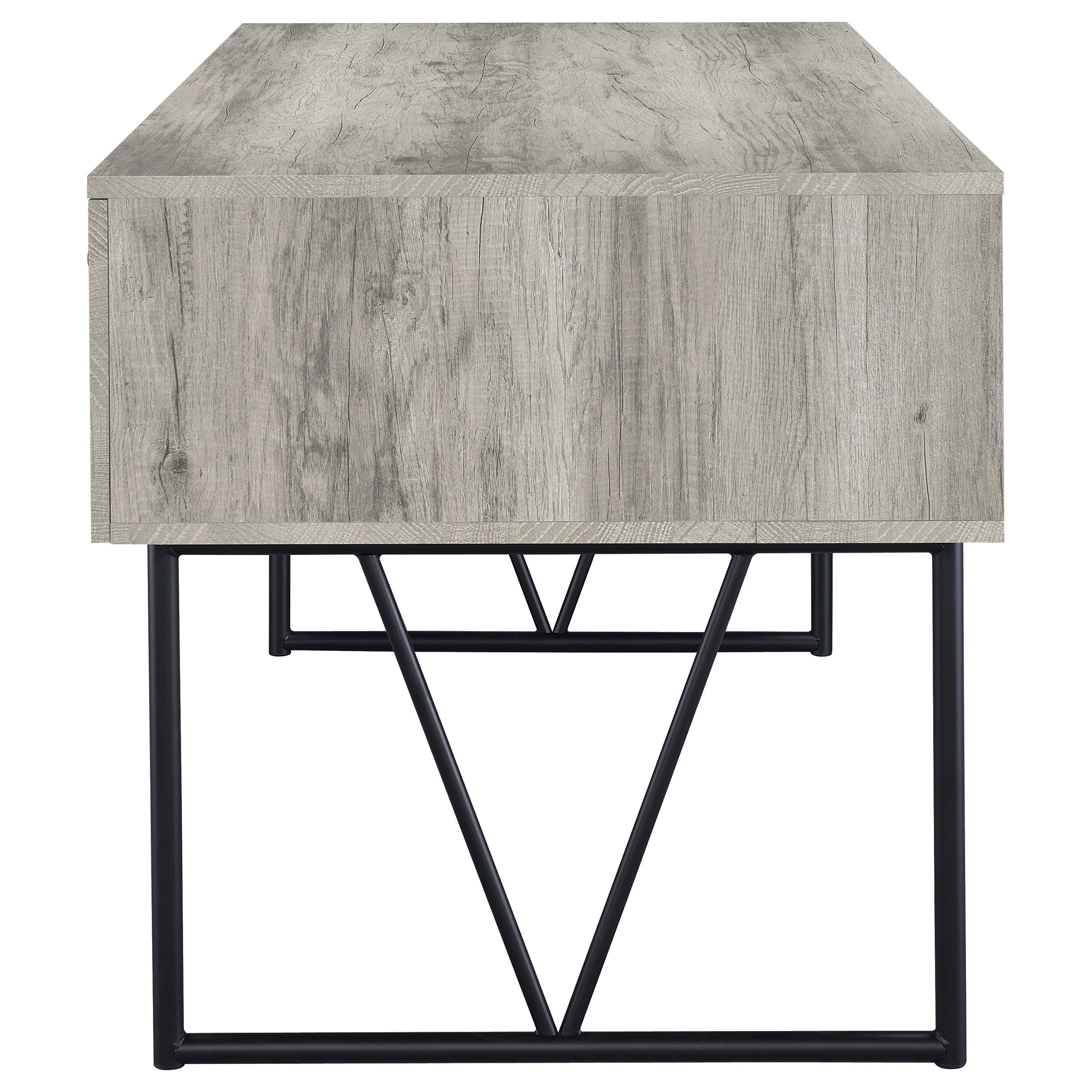 Analiese 63-inch 4-drawer Writing Desk Grey Driftwood — view 6