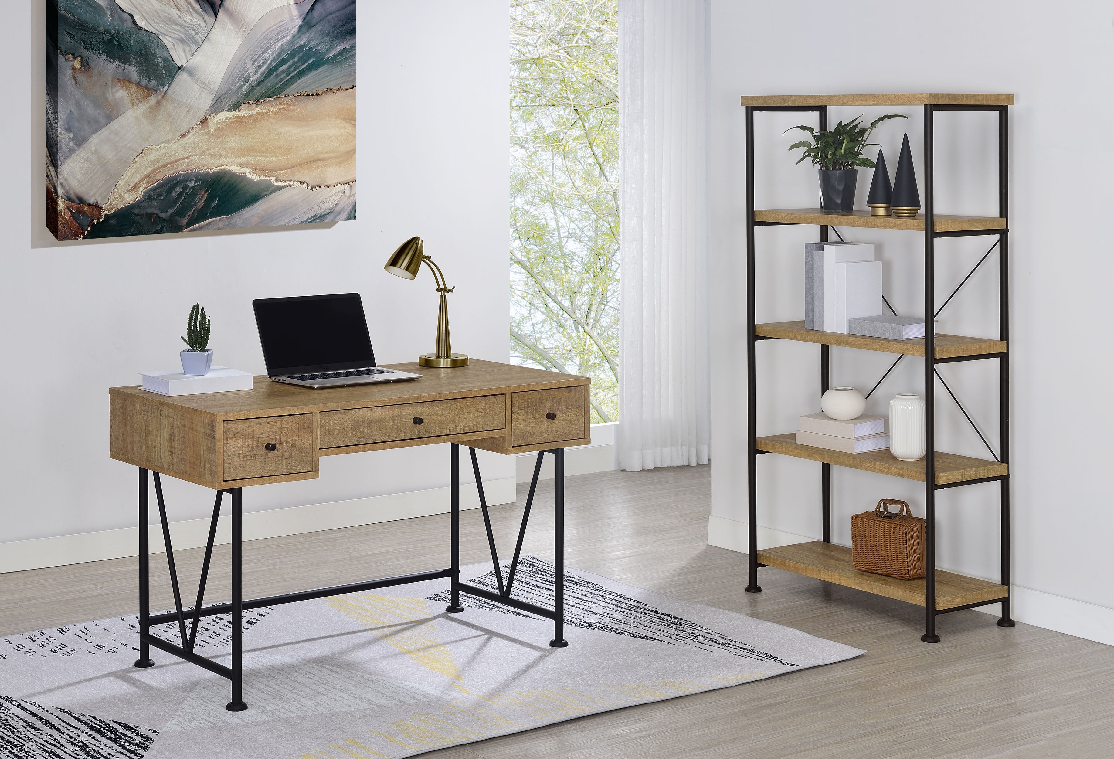 Analiese 63-inch 4-shelf Bookshelf Mango — view 11