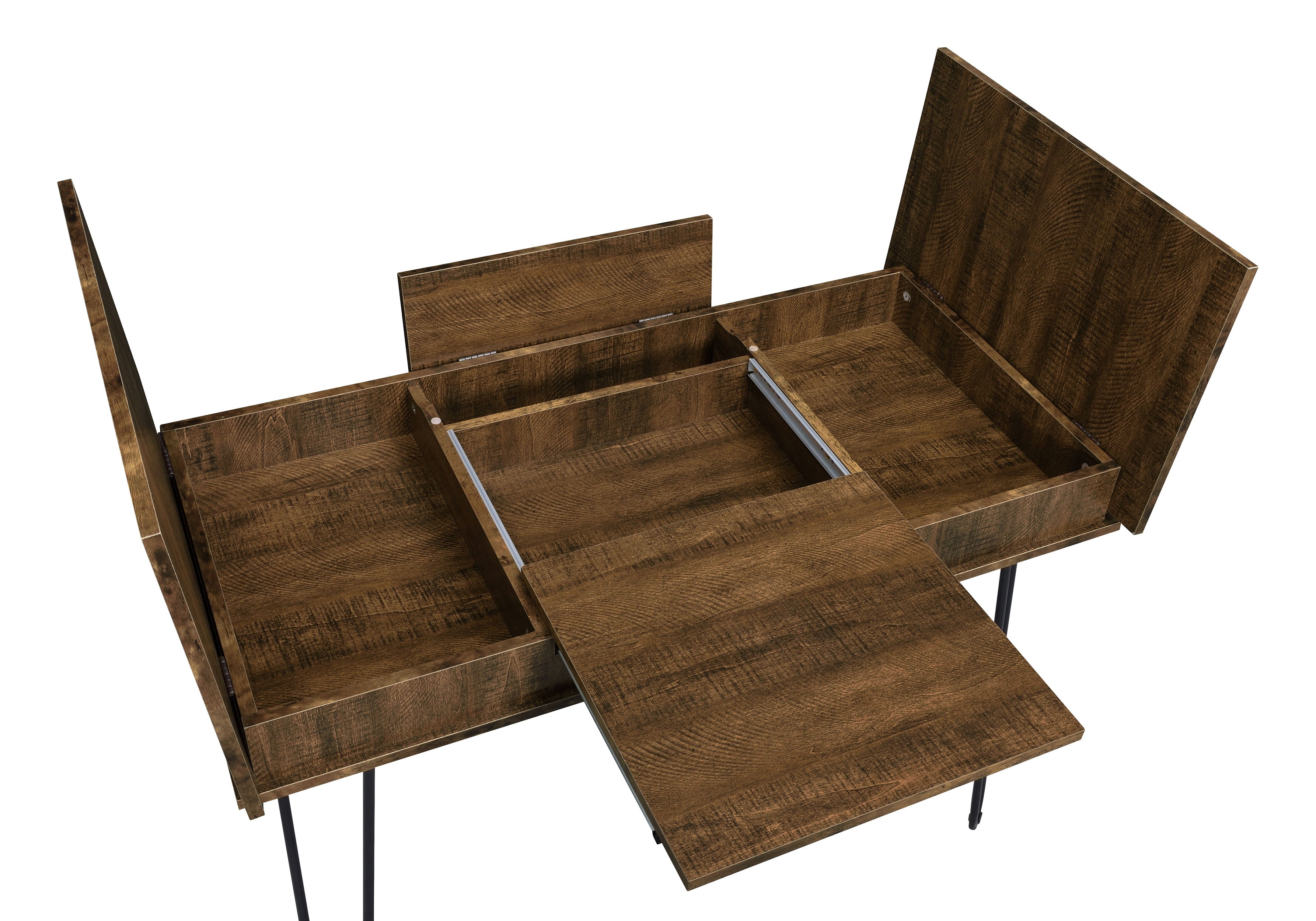 Sheeran 47-inch Writing Desk with Storage Rustic Amber — view 11