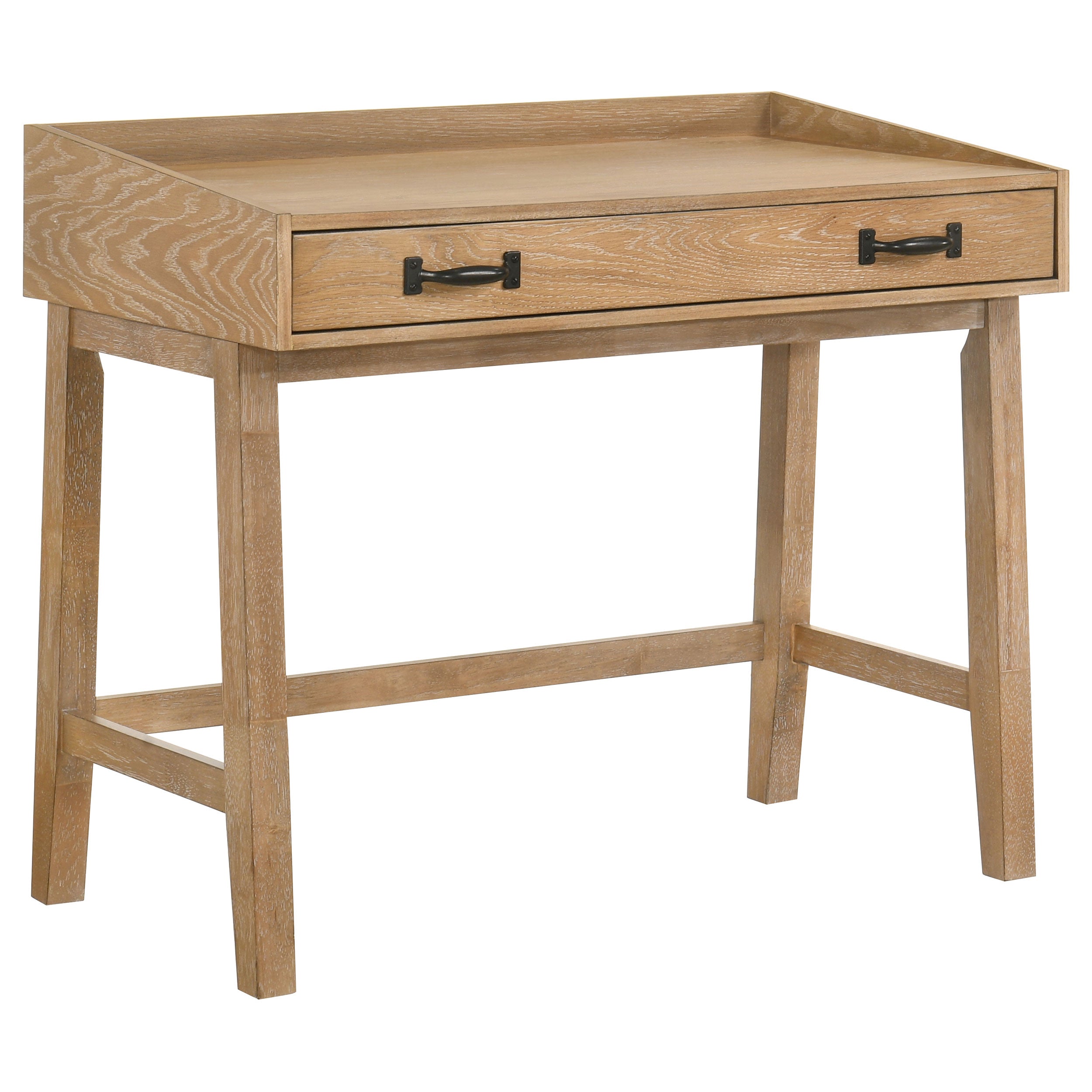 Fabian 38-inch Computer Desk with Keyboard Drawer Distressed Light Brown — view 1