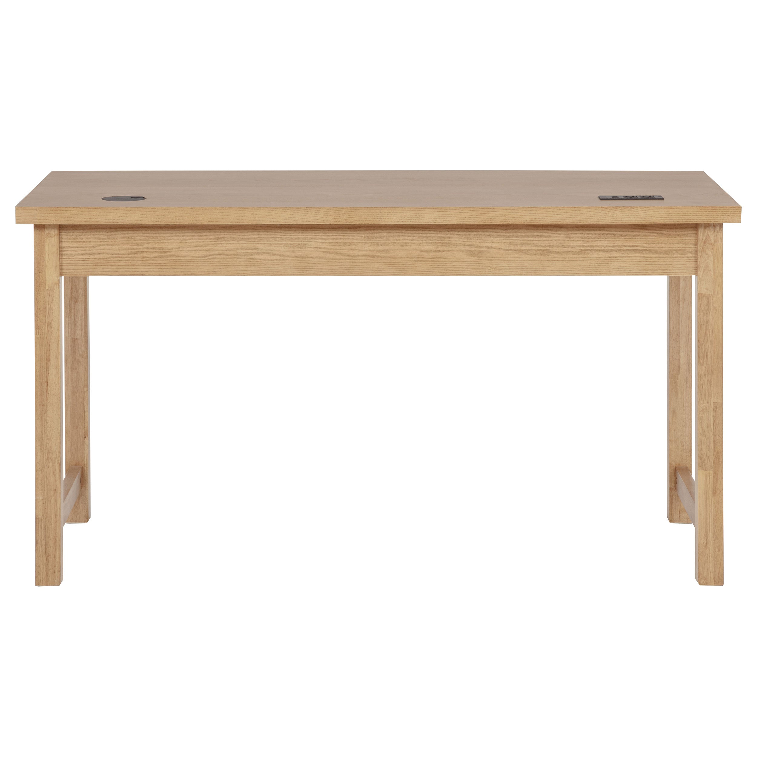 Vermes 55-inch 3-drawer Writing Desk with Power Outlet Light Ash — view 7