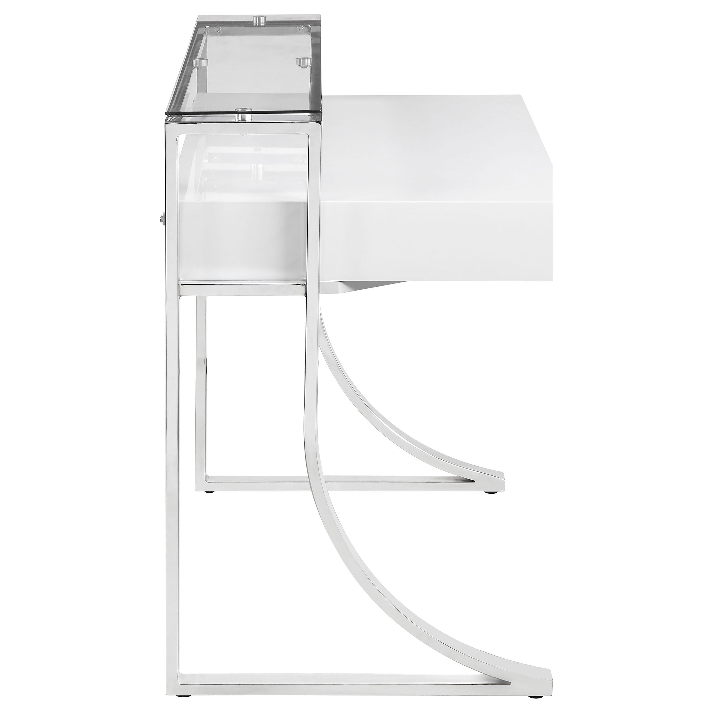 Gemma 48-inch 2-drawer Writing Desk White High Gloss — view 9