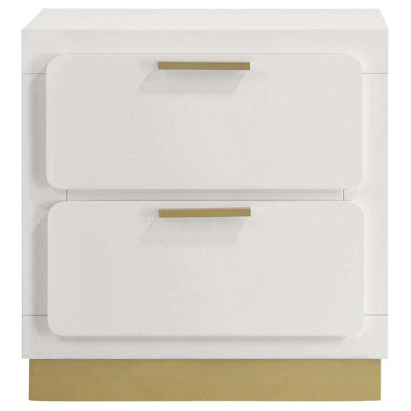 Modern Luxury Nightstand With 2 Drawer Storage