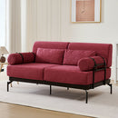 Modern Loveseat Sofa 2 Seater With USB Ports, Cylindrical Armrests
