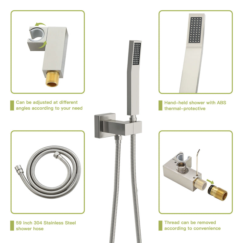Dual Shower Head System With Ceiling Mount And Rough In Valve