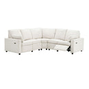 Power Recliner Sectional Sofa Home Theater Reclining Sofa With Two USB Ports, Two Storage Drawers For Living Room