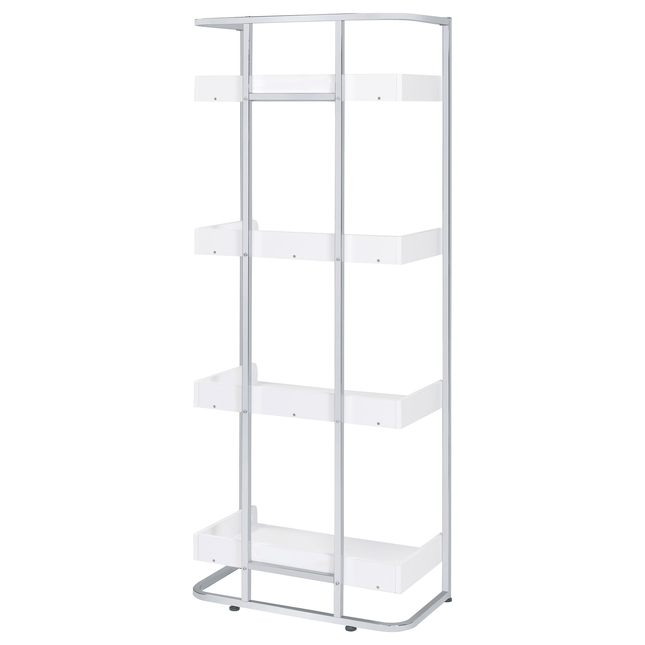 Ember 68-inch 4-shelf Bookshelf White High Gloss and Chrome — view 8