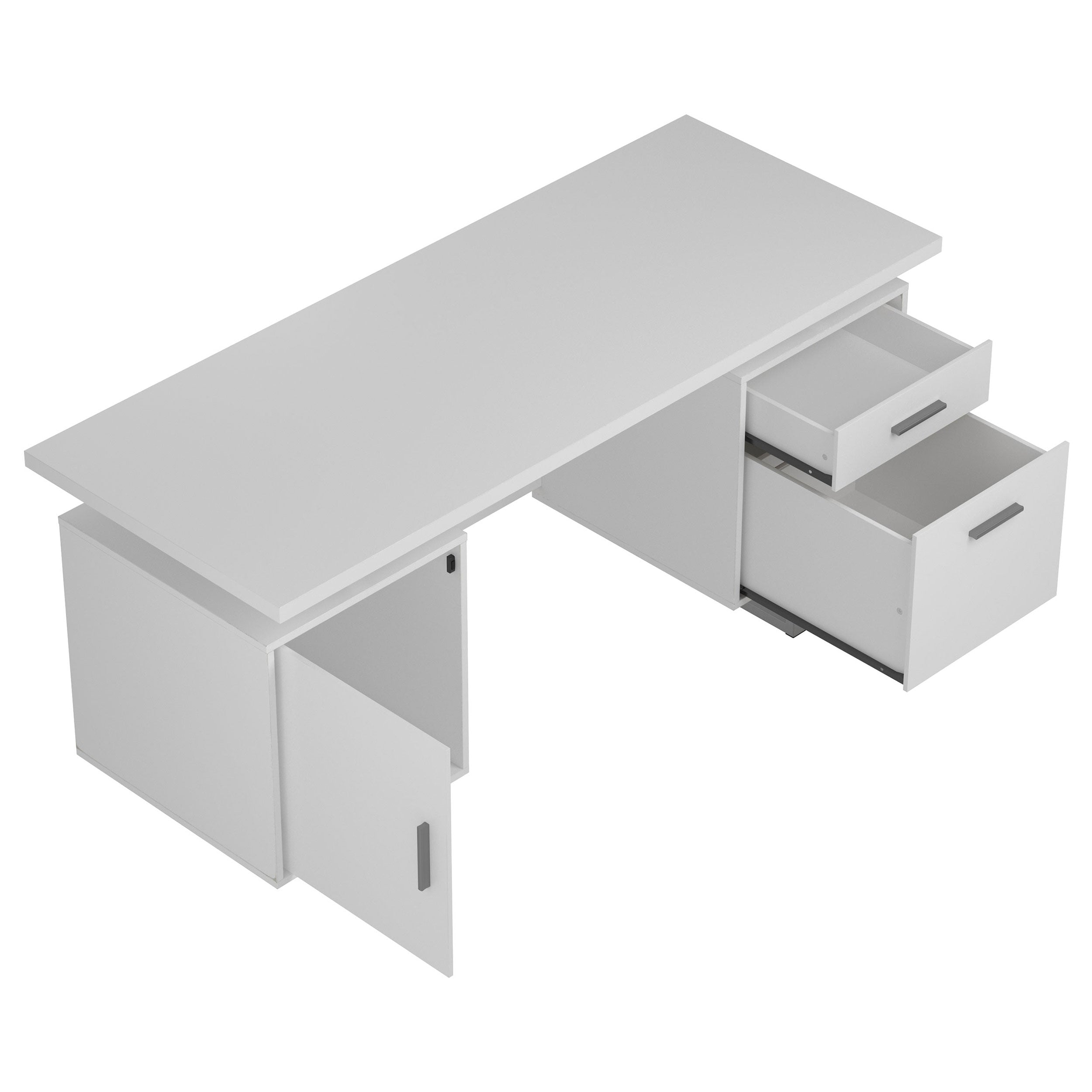 Lawtey 60-inch 2-drawer Computer Desk White High Gloss — view 4